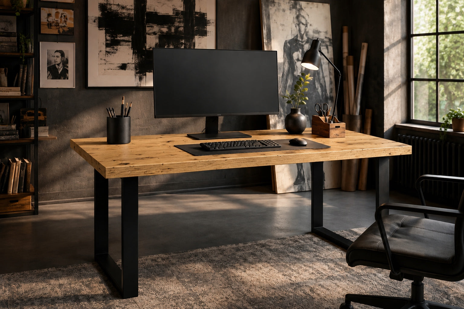 Modern solid desk 60x120 for office computer loft minimalist Packaging status original