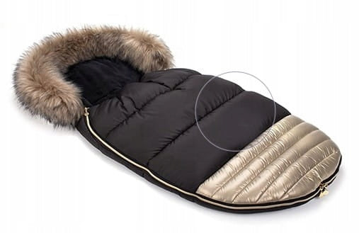Modern stroller sleeping bag with fur GOLD Kind cosytoe