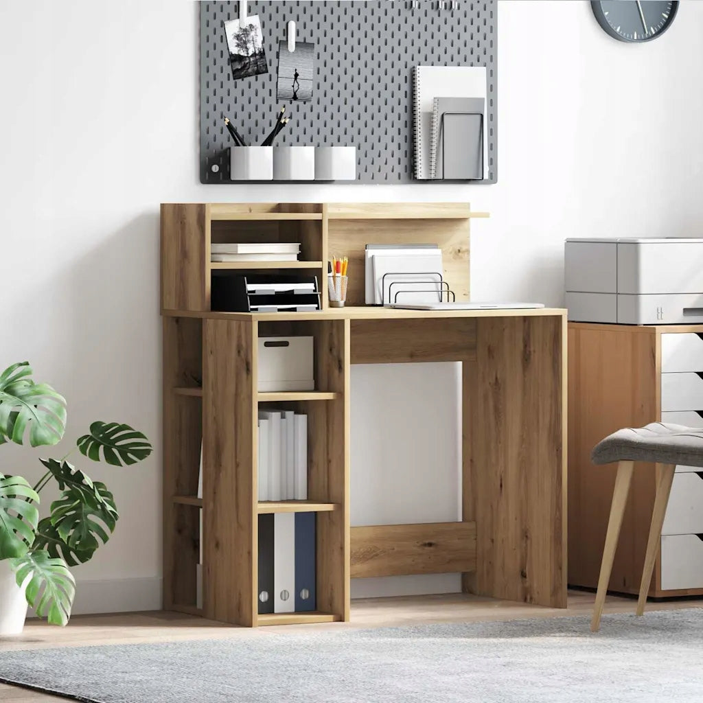 Modern writing desk with shelves in artisan oak Furniture color oak