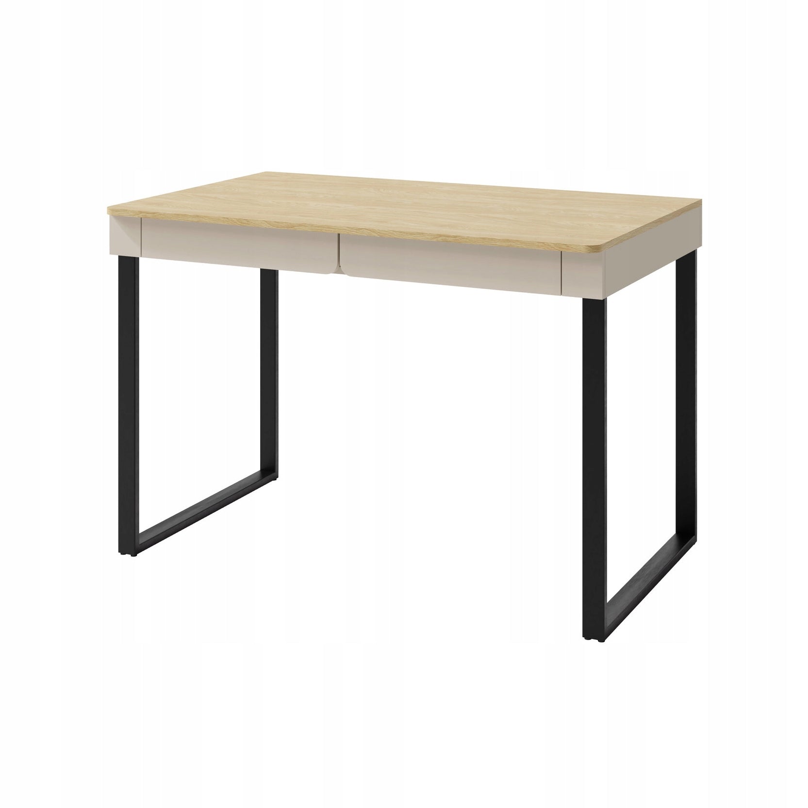 Modern youth desk LICO Beige sand 2 DRAWERS tabletop 125 cm