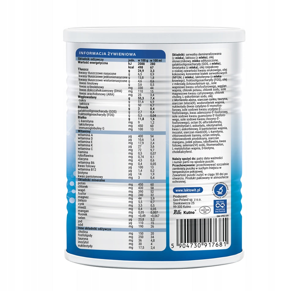 Modified Milk Laktowit 1 Initial LACTOFERRIN 0-6m 400 g Manufacturer code 5904730917681