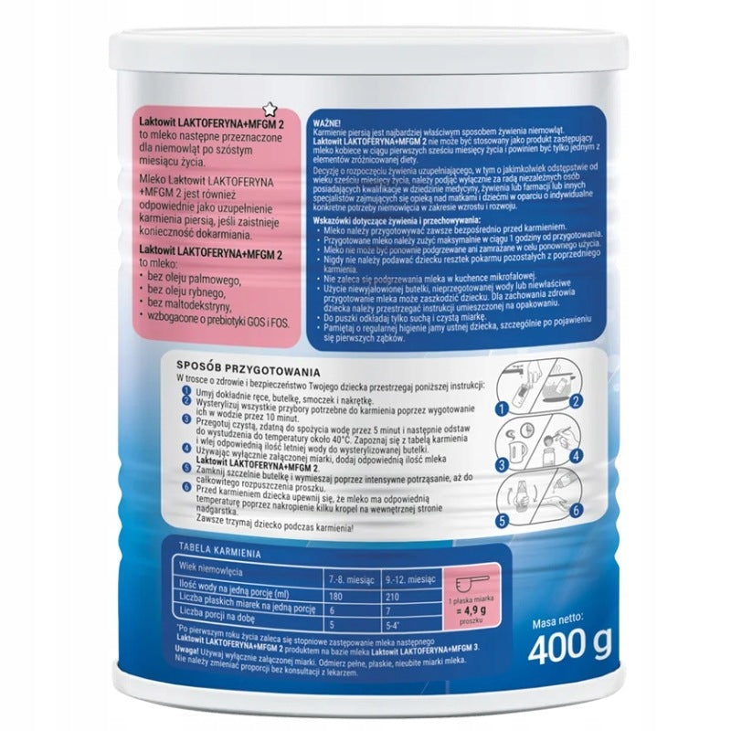 Modified milk Laktowit 2 Lactoferrin next 6-12 m 400g Brand Laktowit