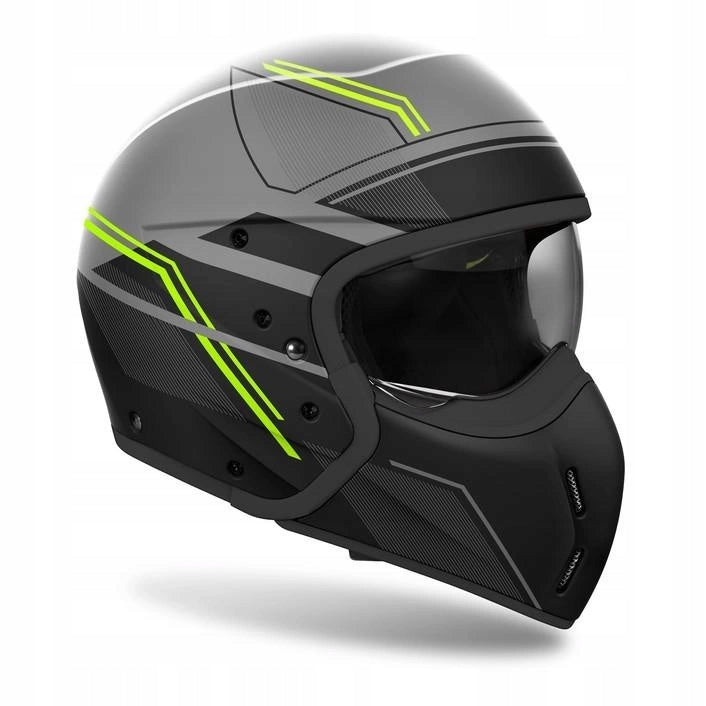 Modular helmet AIROH J110 SLIM YELLOW MATT yellow fluo grey black FREEBIES Manufacturer Airoh