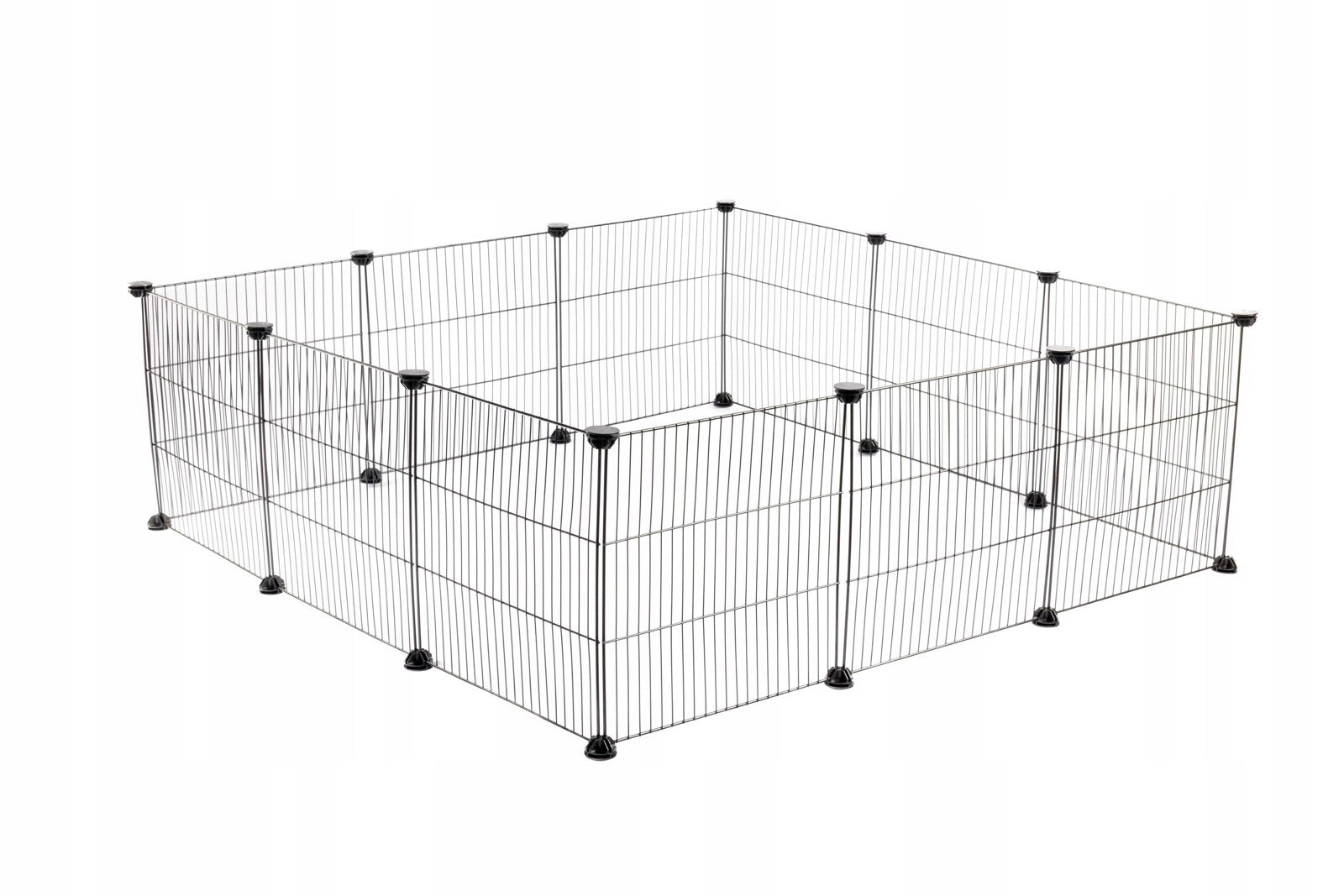 Modular pet playpen, 35 × 35 cm × 12 panels – black Manufacturer code K918
