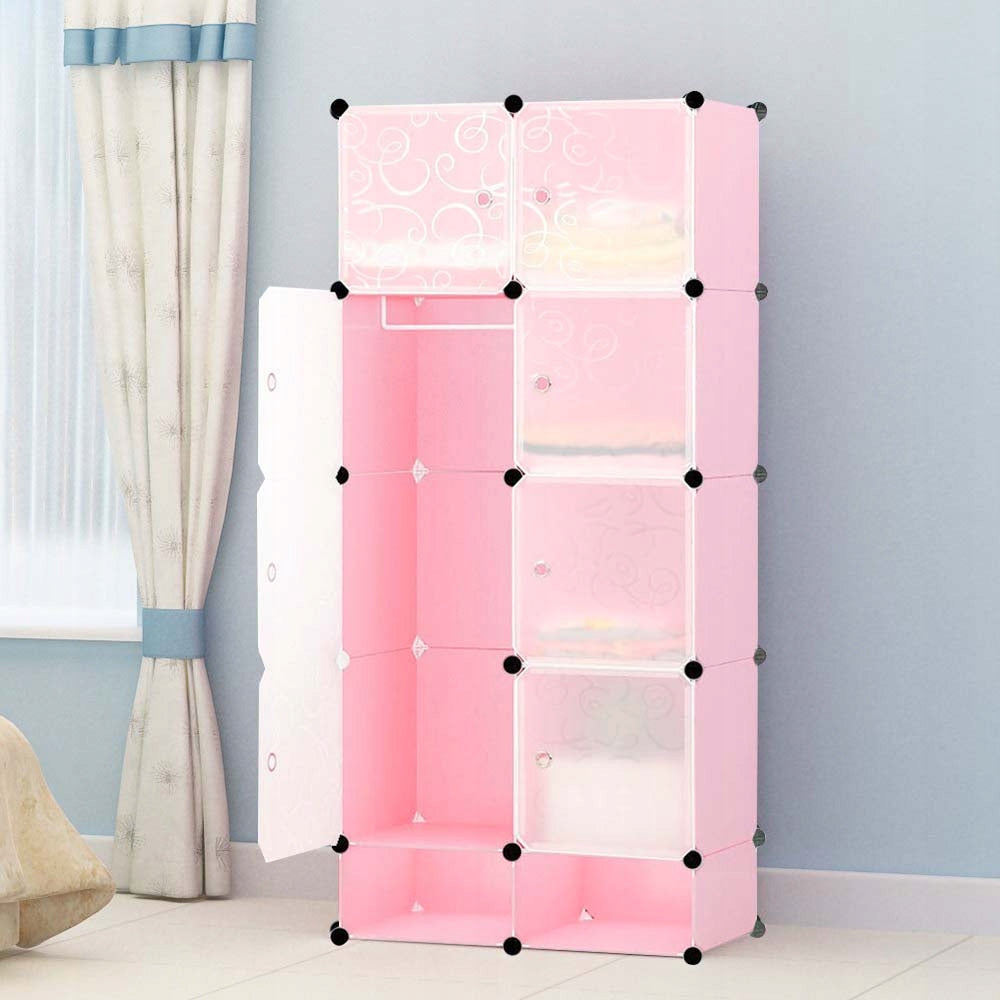 Modular plastic cabinet with shelves and bar 10 modules dimensions 162x74cm Capacity 42 l