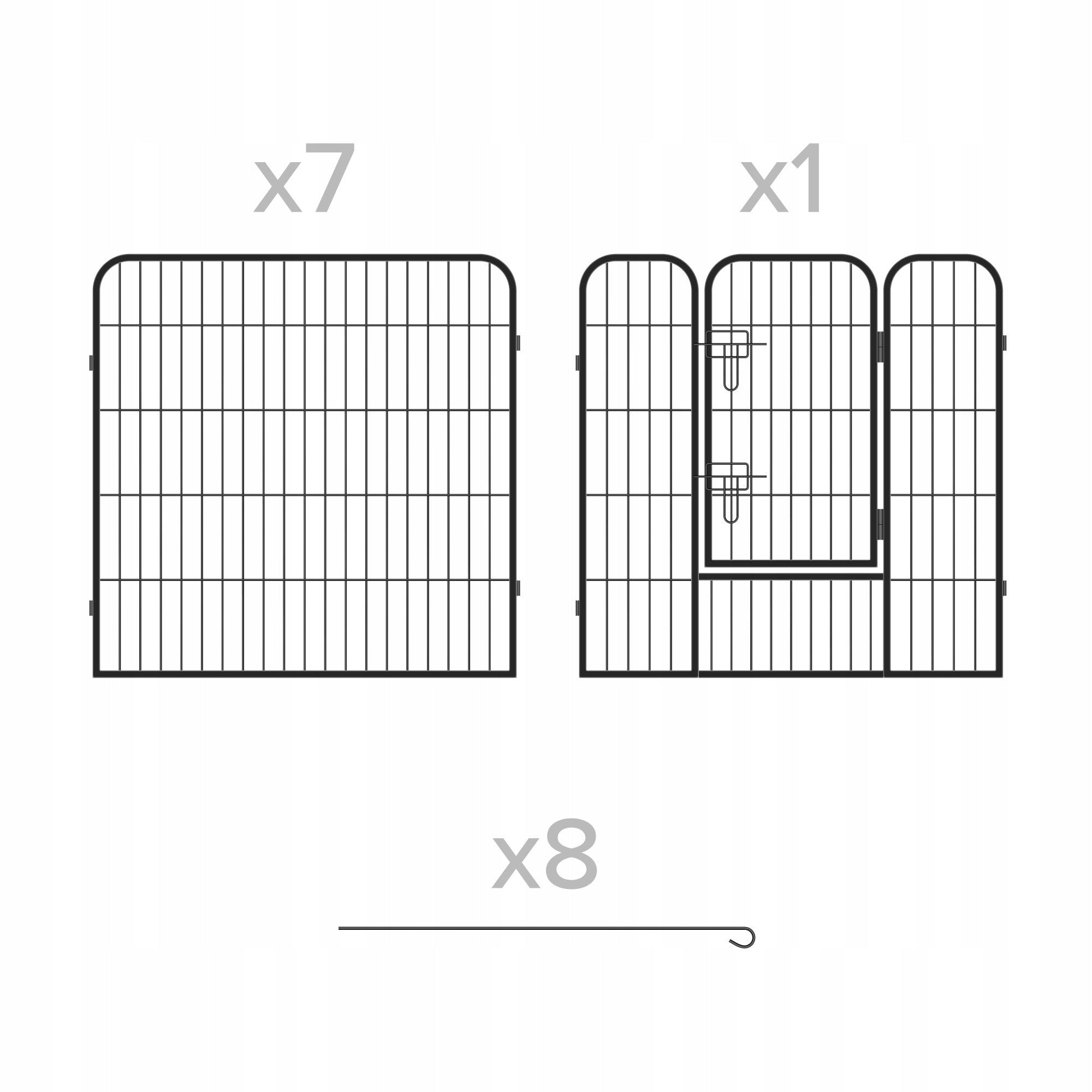 Modular rabbit dog playpen steel enclosure catwalk 8 panels L Rebel Product height 80 cm