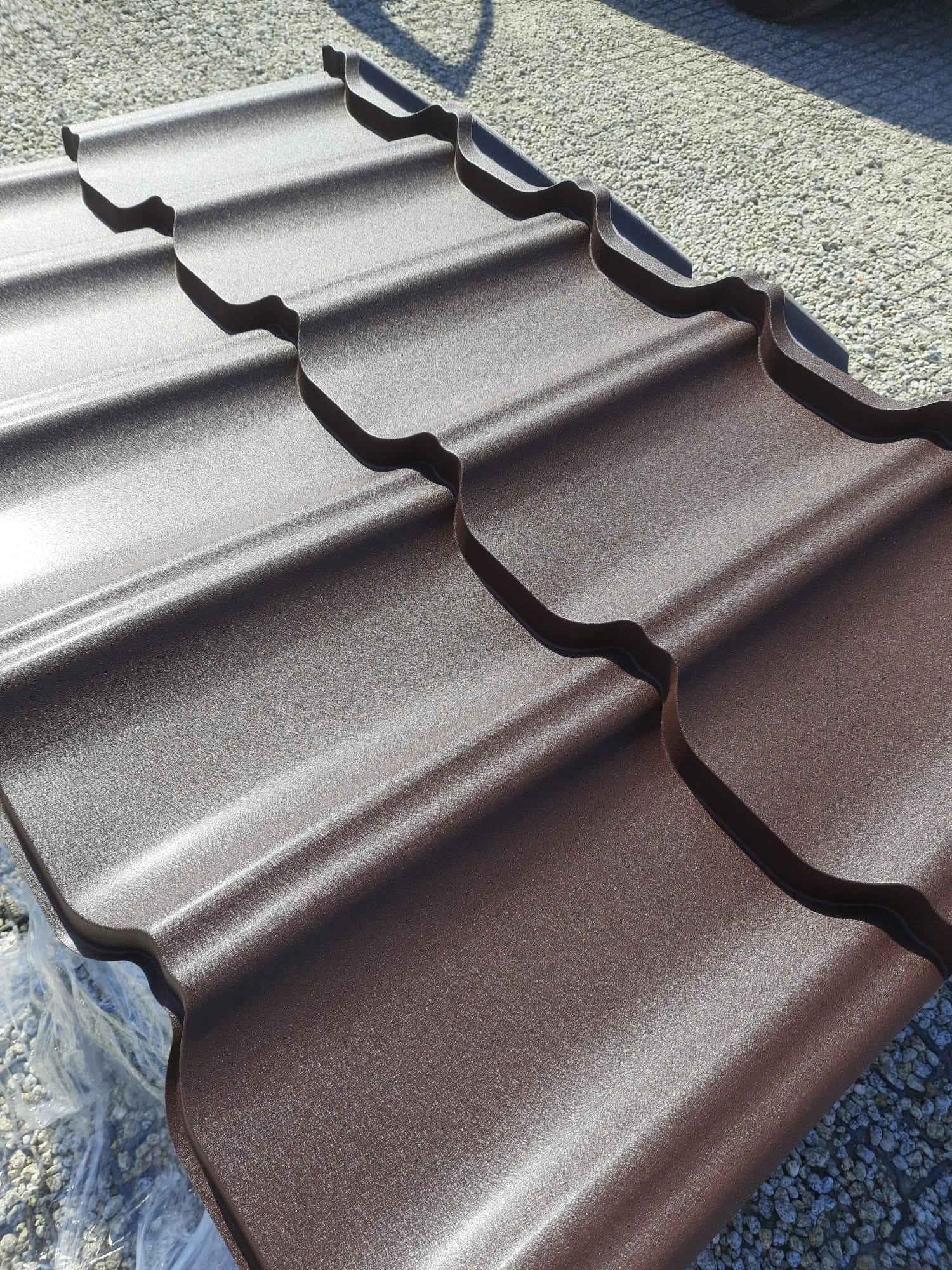 Modular roof tile R8017 mat corrugated roof Element width 120 cm