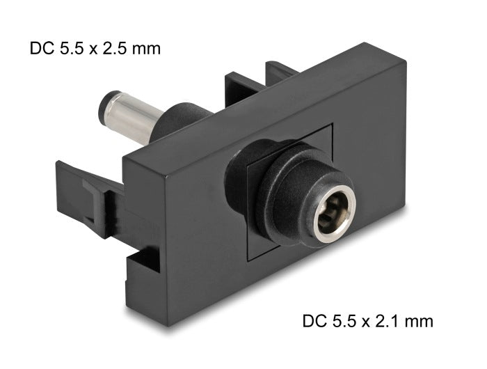 Module Easy 45 DC 5,5x2,1mm socket-DC 5,5x2,5mm plug black Delock 90961 Manufacturer code 90961