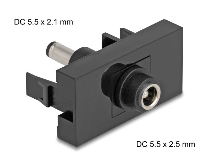 Module Easy 45 DC 5,5x2,5mm socket-DC 5,5x2,1mm plug black Delock 90962 Manufacturer code 90962