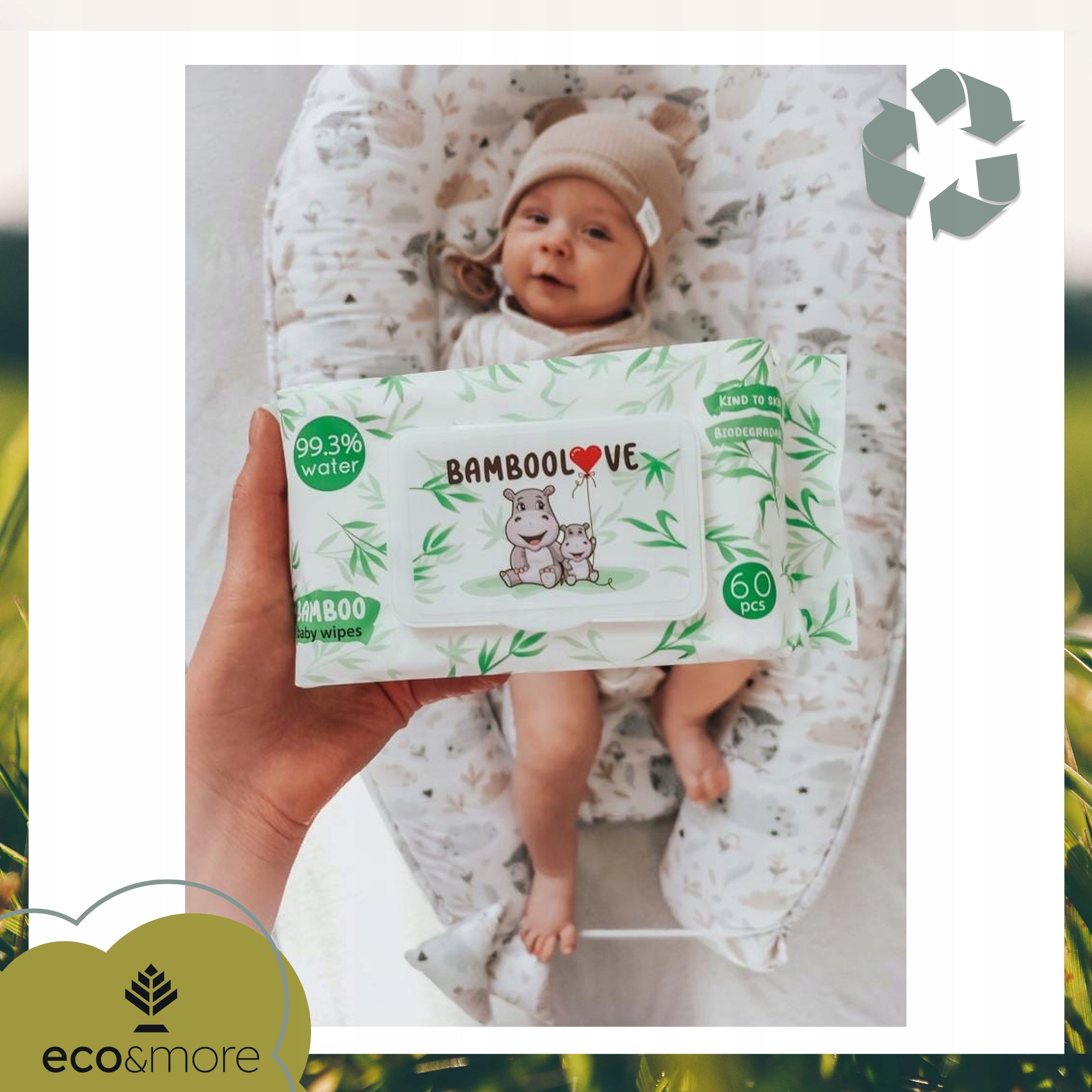 Moisturized Wipes BAMBOOLOVE Bamboo Infant Hypoallergenic 60sz Medical device no