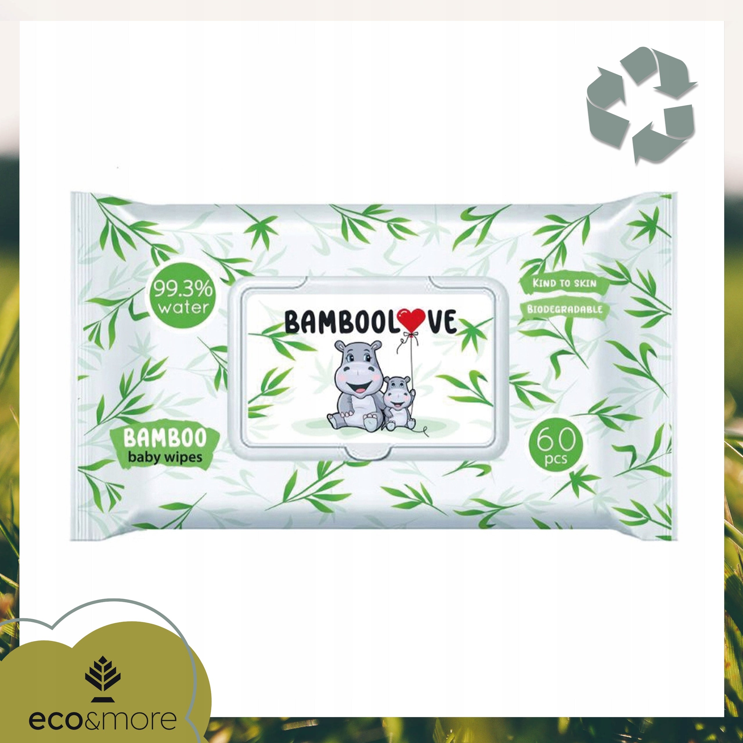 Moisturized Wipes BAMBOOLOVE Bamboo Infant Hypoallergenic 60sz Packaging status original