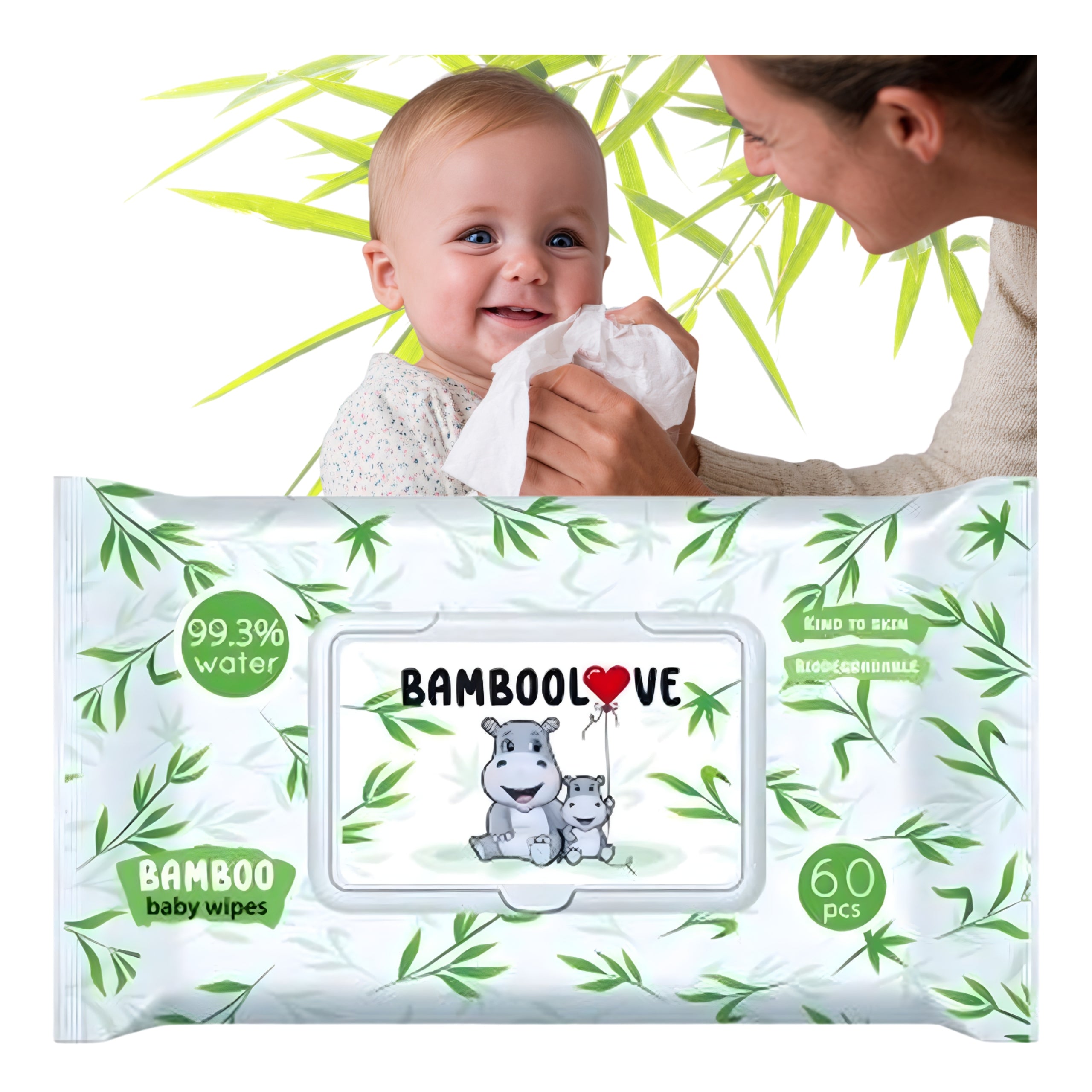 Moisturized Wipes BAMBOOLOVE Bamboo Infant Hypoallergenic 60sz