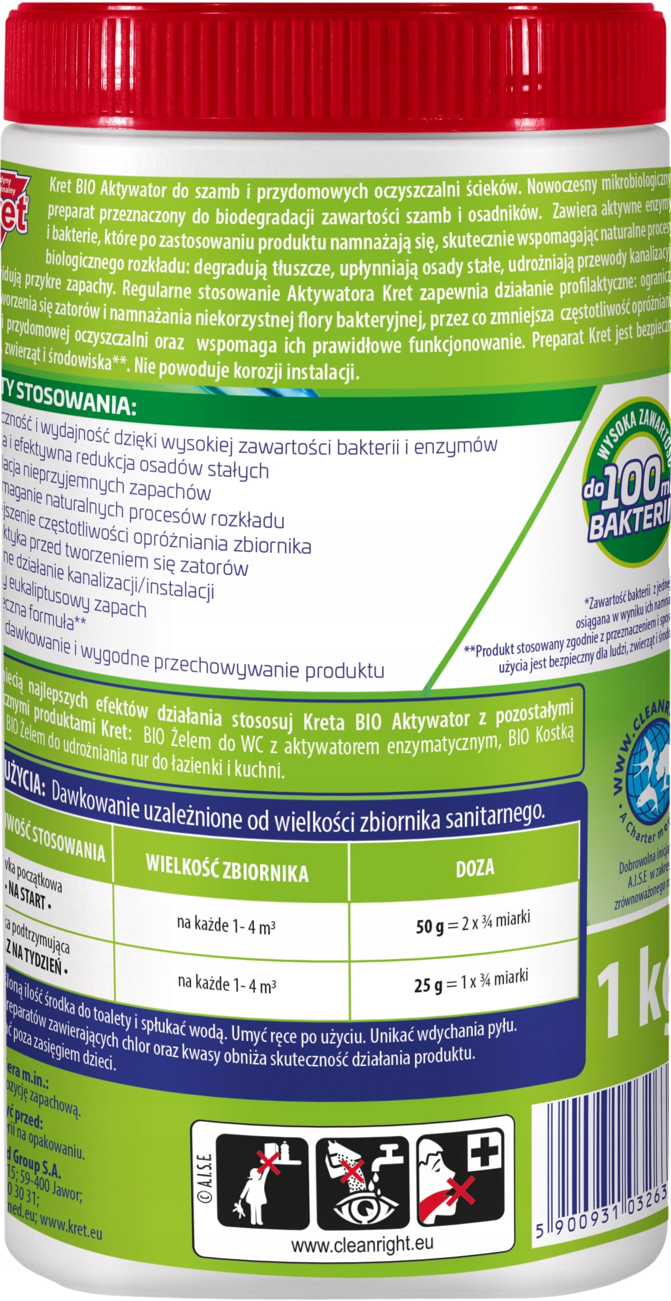 Mole Activator Bacteria for Septic Tank and Household Treatment Plant Fats 1kg Manufacturer code 5900931032635