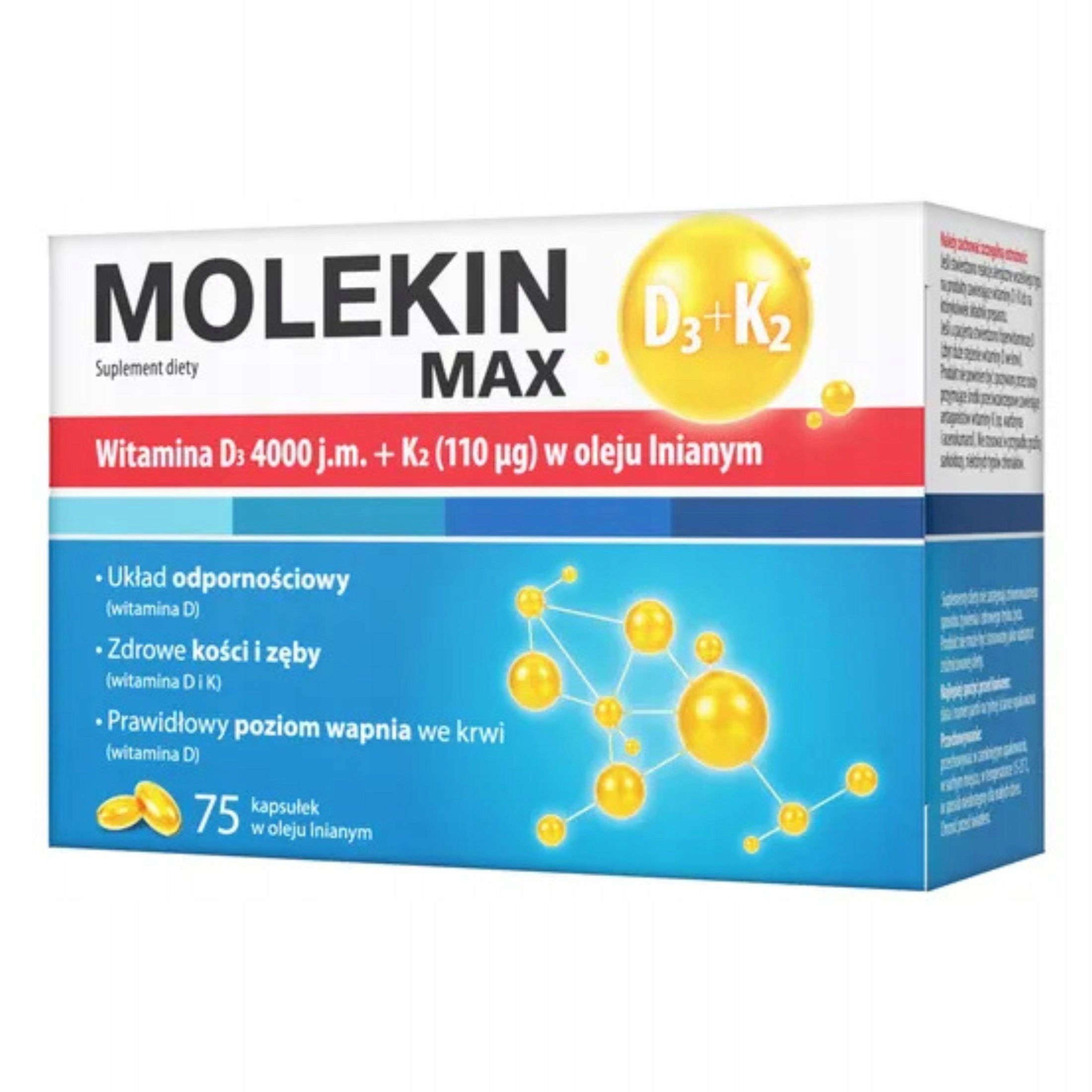 Molekin Max D3 + K2 75 kaps.