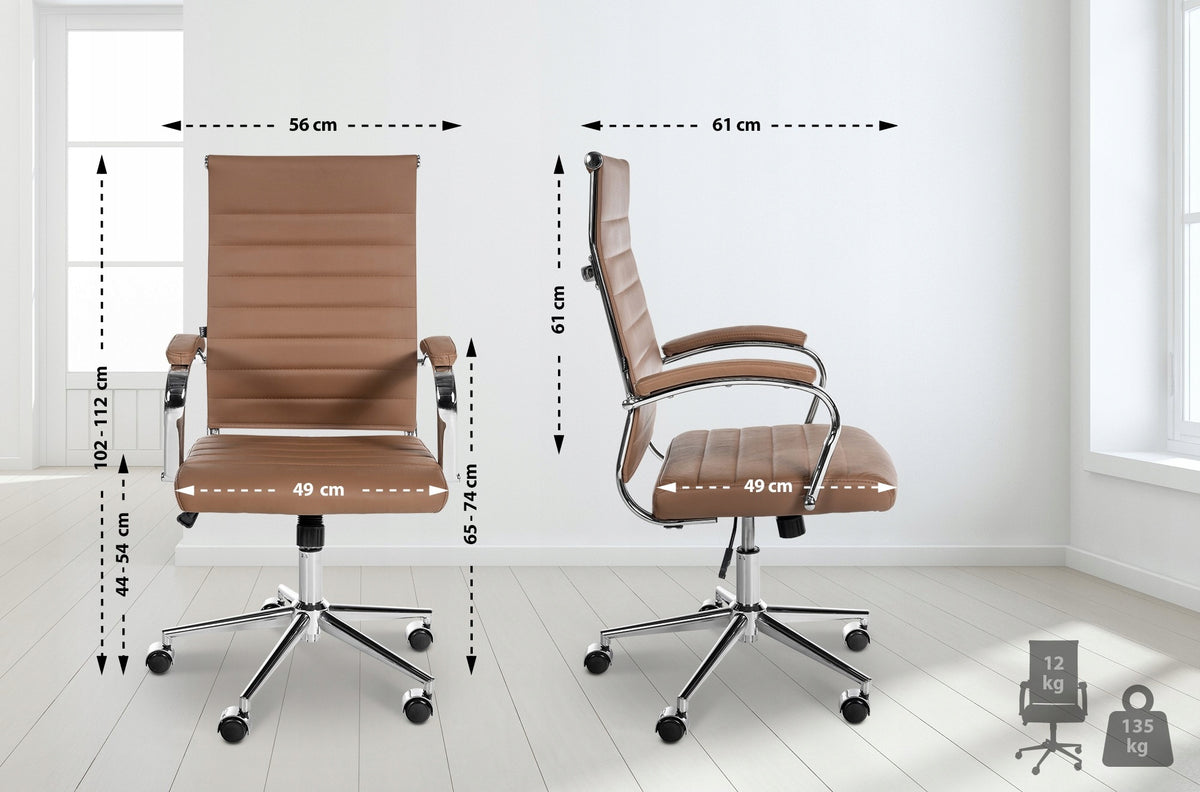 Mollis Genuine Leather Office Chair in Light Brown Brand CLP