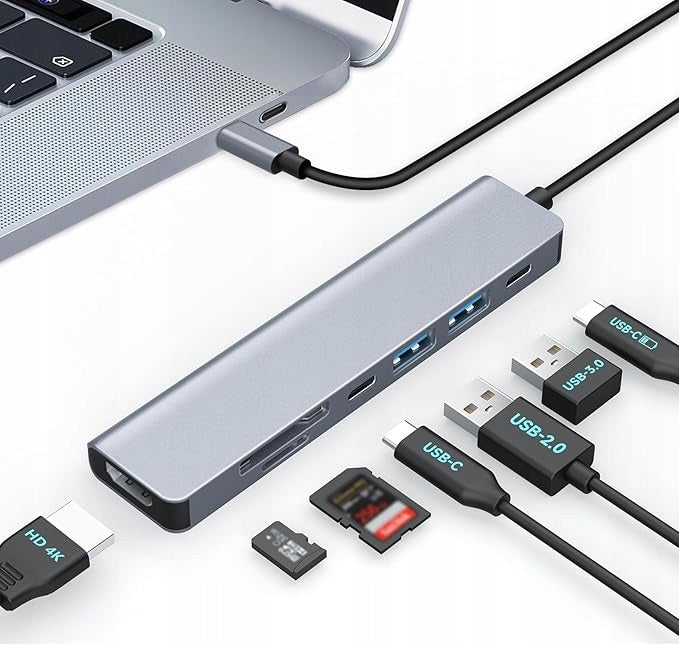 Moman Hub USB C 7 in 1 Multiport Adapter