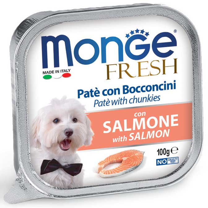 Monge Dog Fresh Paté and Chunks with Salmon 100g
