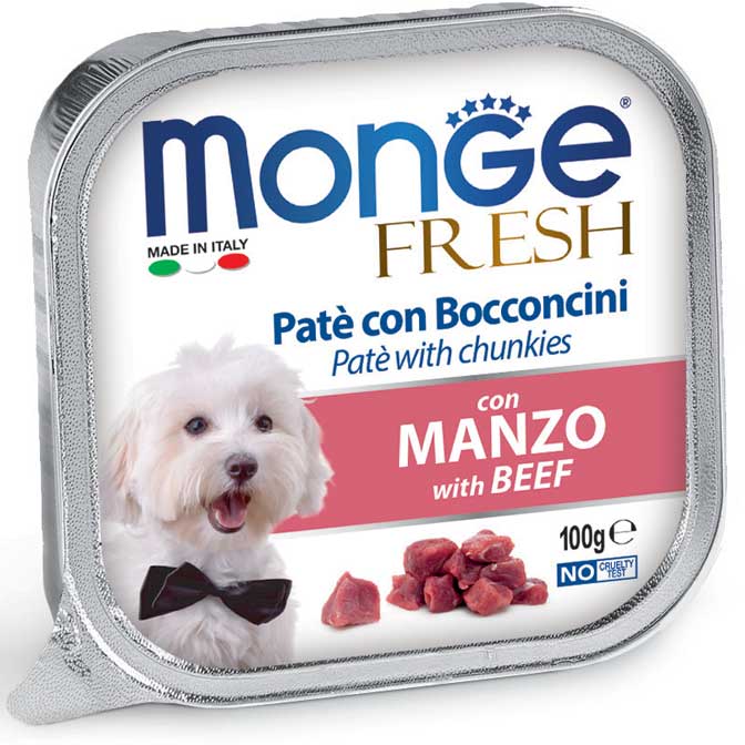 Monge Dog Fresh pate and beef pieces 100g