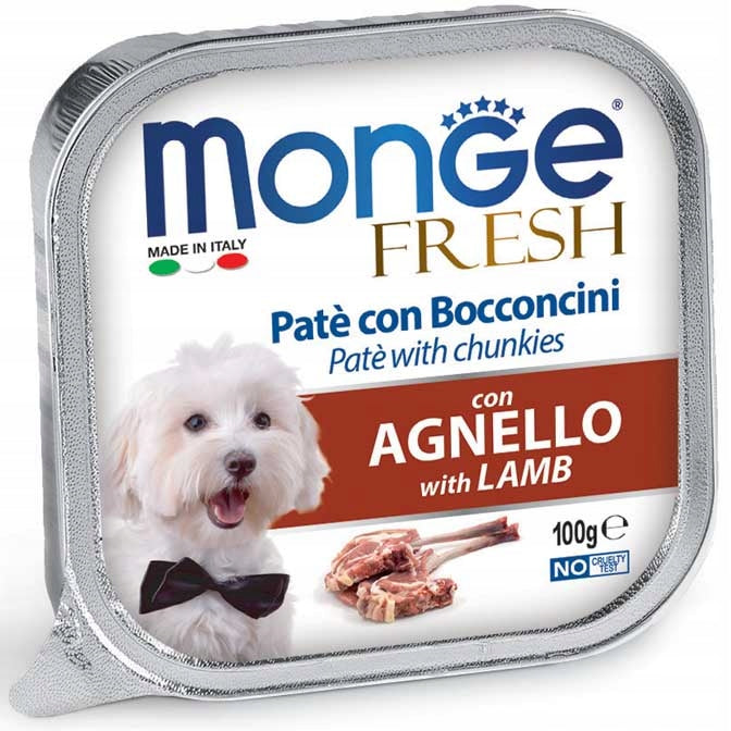 Monge Dog Fresh pate and lamb pieces 100g