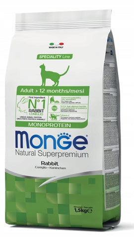Monge cat adult monoprotein rabbit 1,5kg Manufacturer code 8009470011945