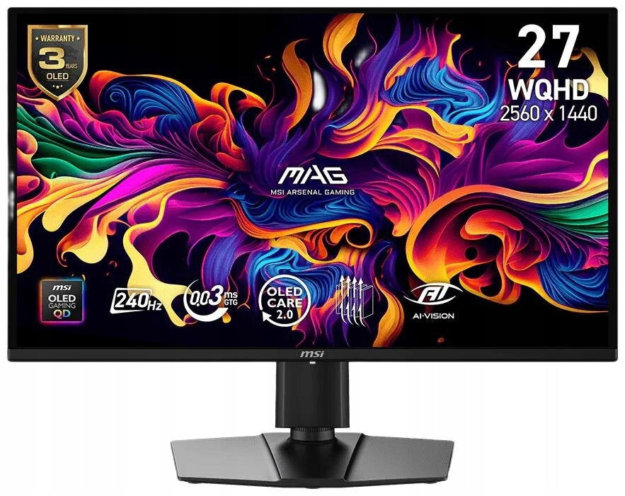 Monitor 26.5" MSI MAG 274QP QD-OLED X24 |2560x1440 (WQHD|240Hz|0.03ms|PIVOT)