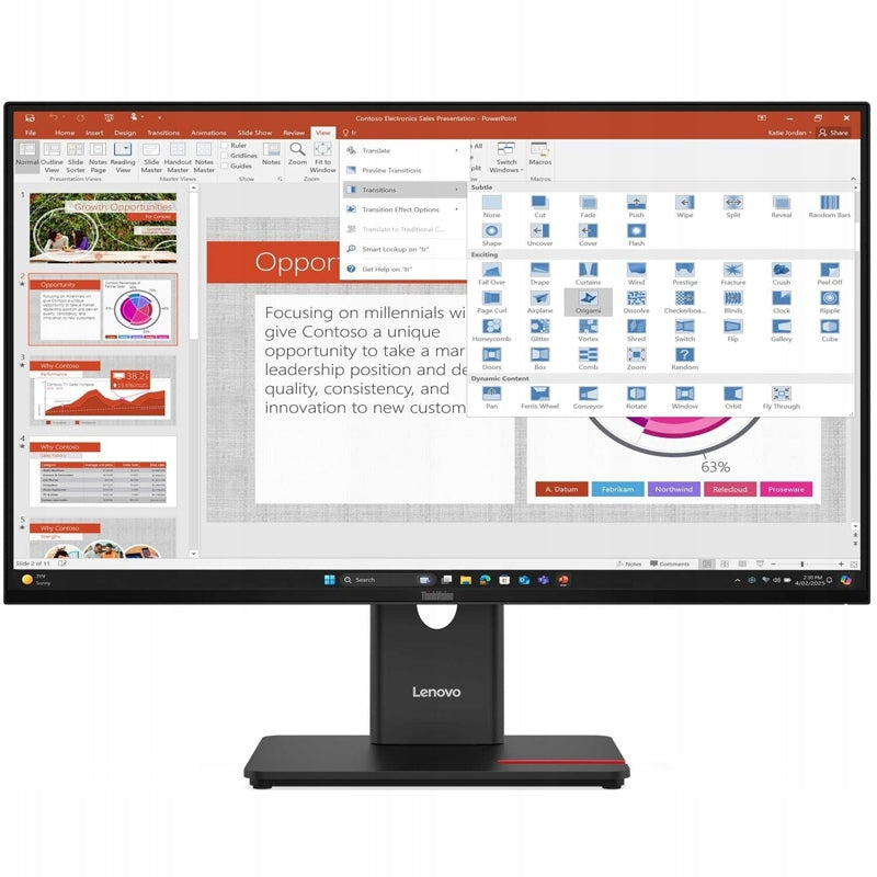 Monitor 27" Lenovo ThinkVision T27-40 | 1920x1080 (FullHD) | IPS | 120Hz