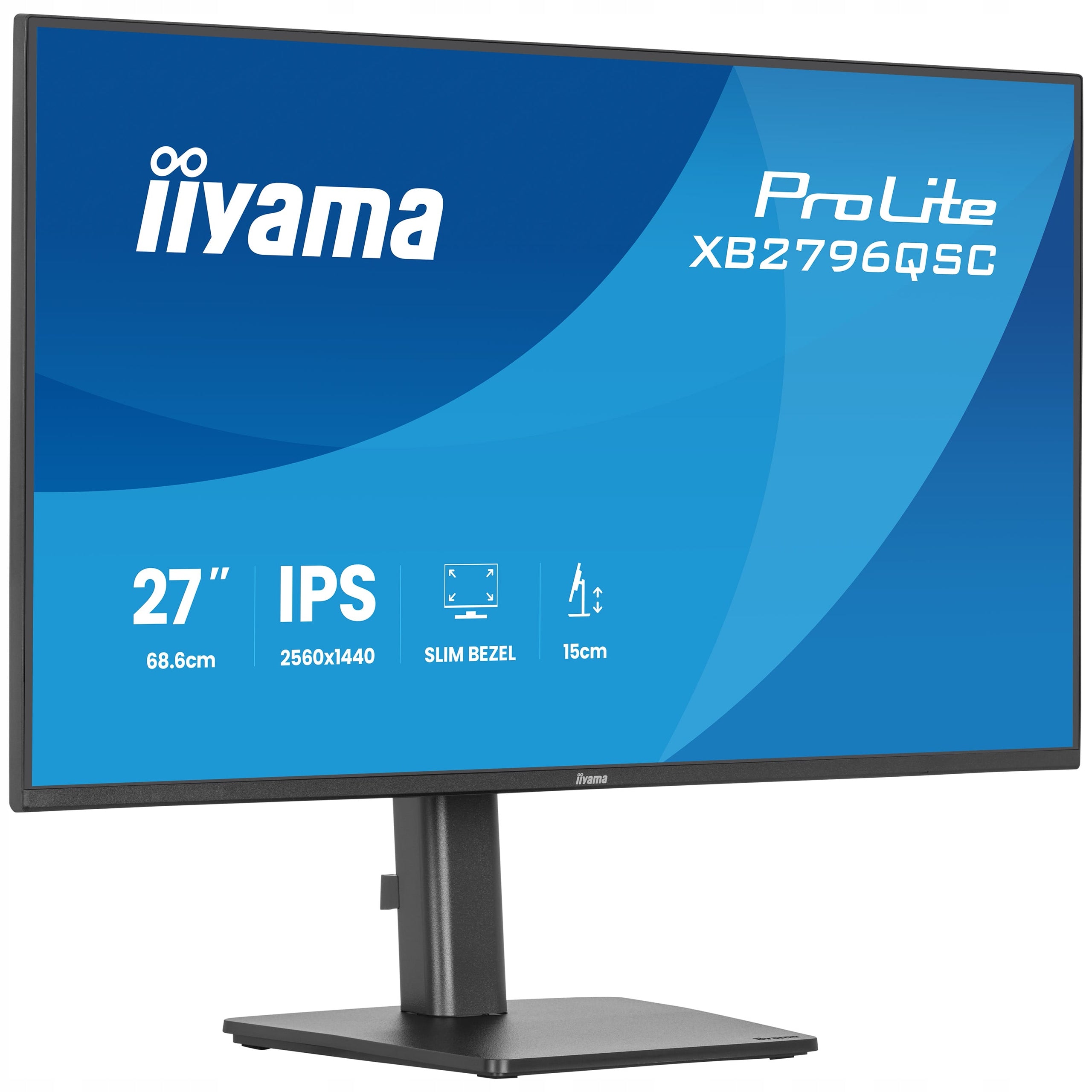 Monitor 27" iiyama ProLite XB2796QSC-B1 WQHD IPS LED HDMI USB-C PIVOT VESA Manufacturer code XB2796QSC-B1