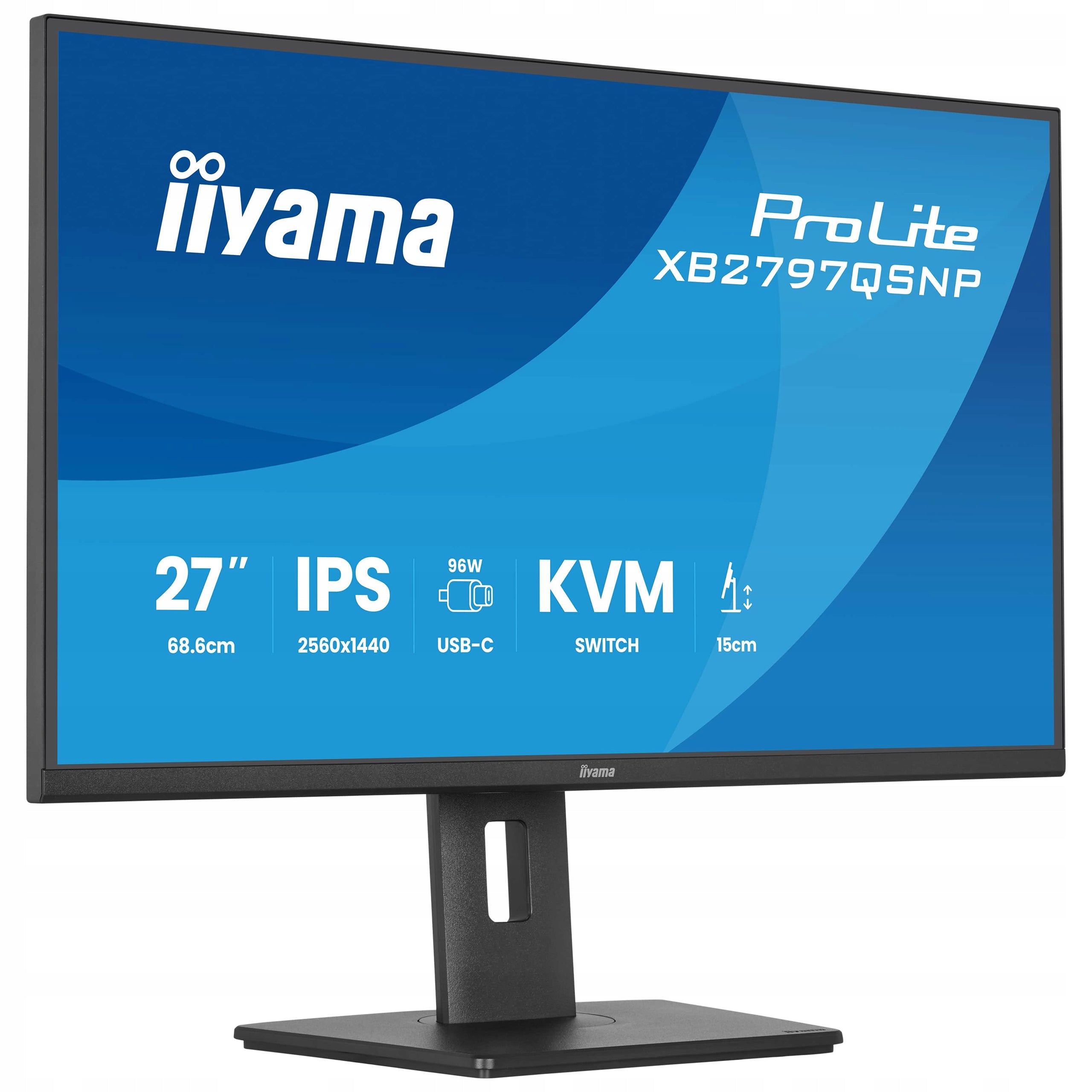 Monitor 27" iiyama ProLite XB2797QSNP-B1 WQHD IPS LED 1ms 75Hz HDMI USB-C Manufacturer code XB2797QSNP-B1