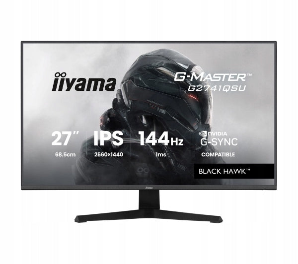 Monitor 2K 27 inches iiyama G-Master Black Hawk G2741QSU-B1 IPS 144Hz 1ms
