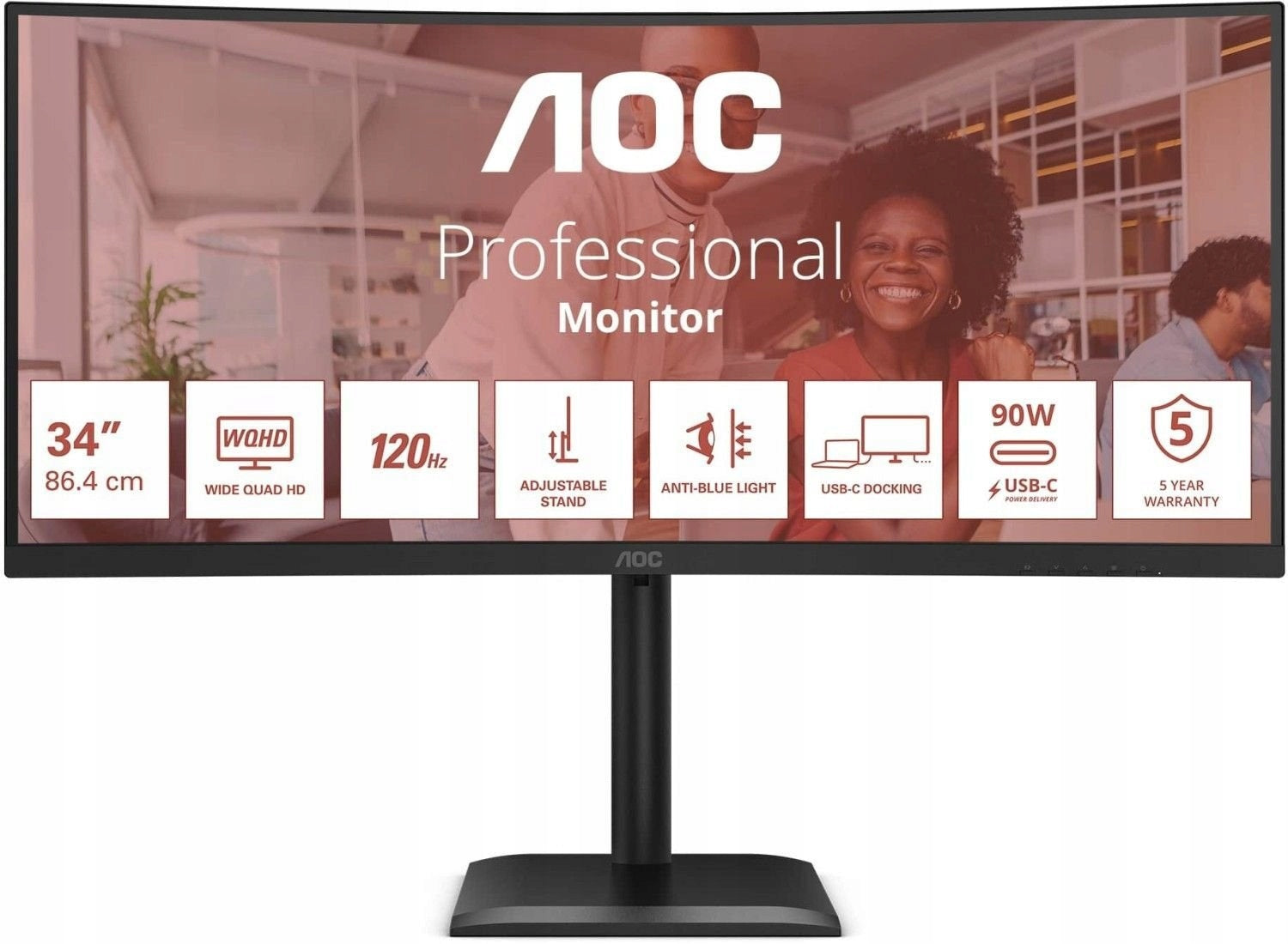 Monitor AOC CU34E4CV 34'' 3440 x 1440 (UWQHD) 120 Hz