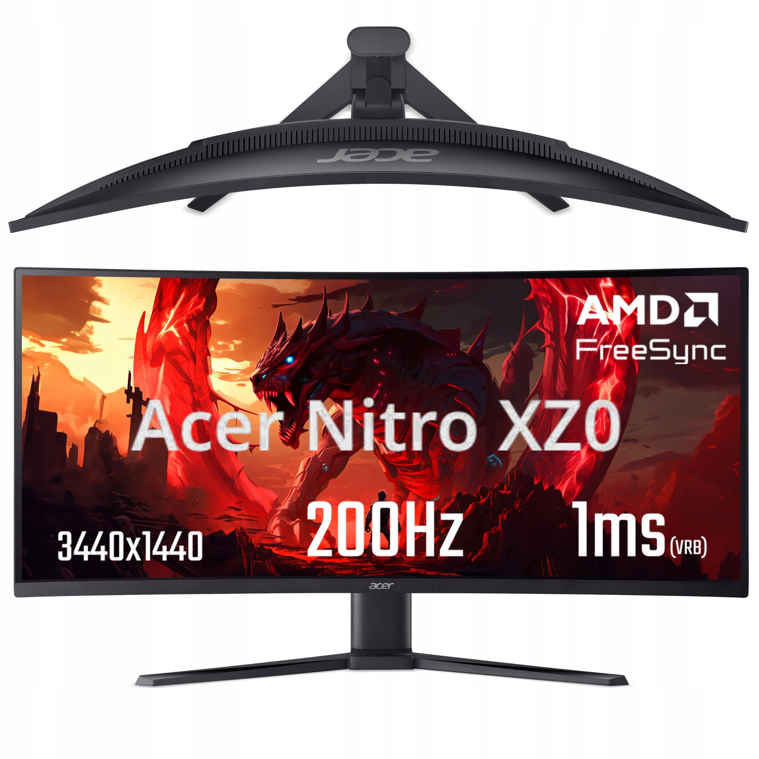 Monitor Acer Nitro XZ340CUR X2 34" UWQHD 200Hz VA Curved HDR HDMI 2.1