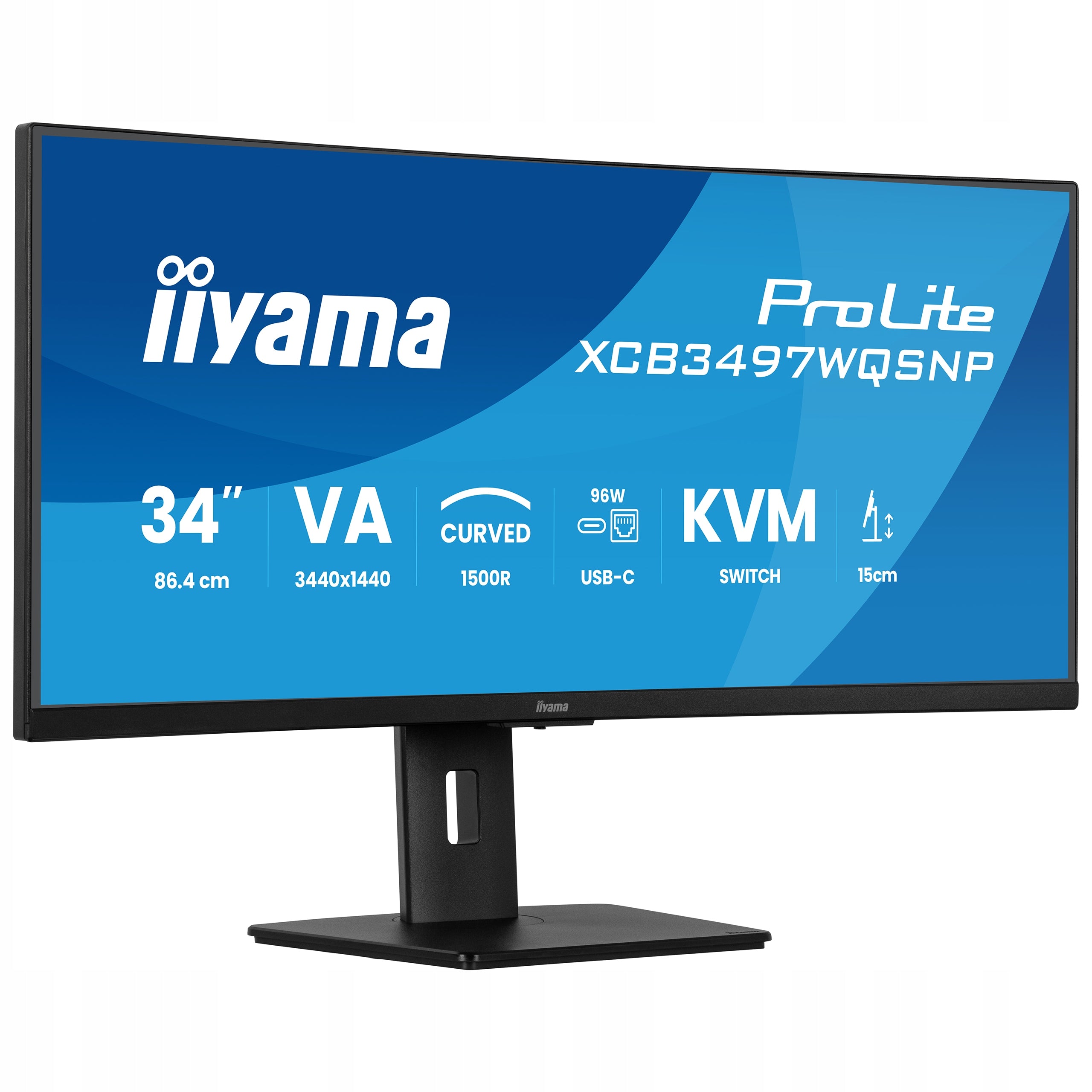 Monitor IIYAMA 34" XCB3497WQSNP-B1 VA UWQHD USB-C KVM 95W 2xHDMI DP RJ45 Packaging status original