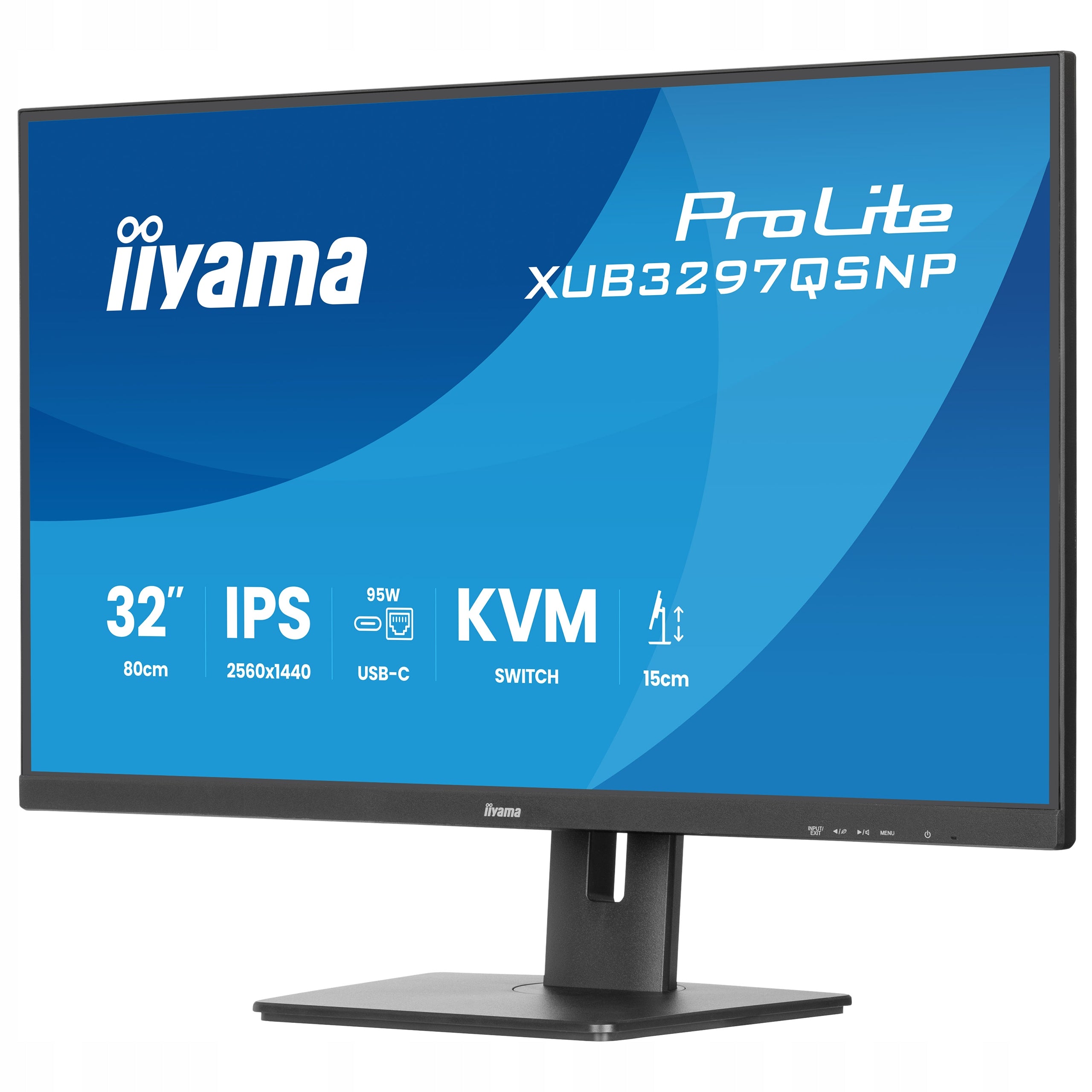 Monitor IIYAMA XUB3297QSNP-B1 32" IPS QHD USB-C DOCK USB HUB 4xKVM RJ45 Manufacturer code XUB3297QSNP-B1