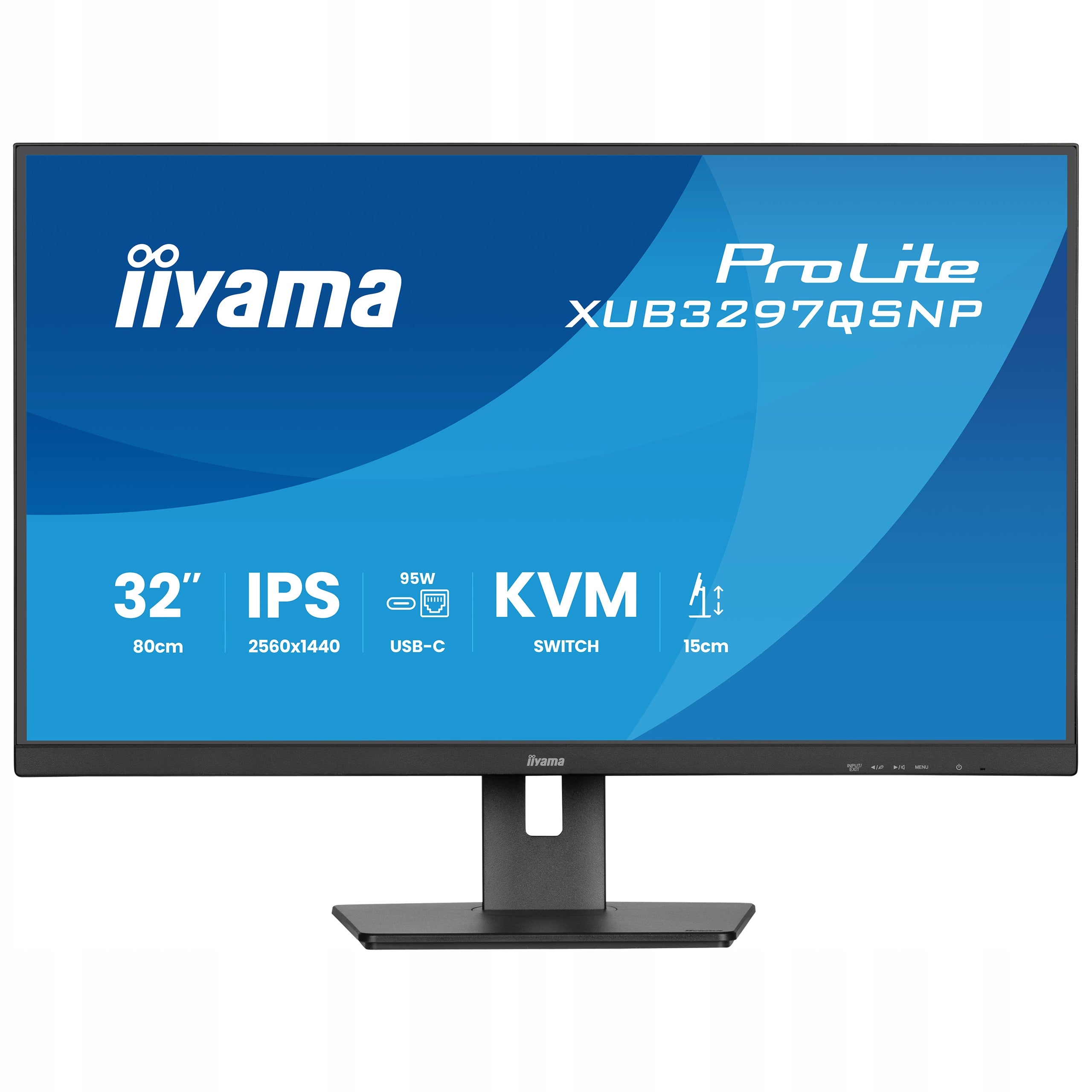 Monitor IIYAMA XUB3297QSNP-B1 32" IPS QHD USB-C DOCK USB HUB 4xKVM RJ45