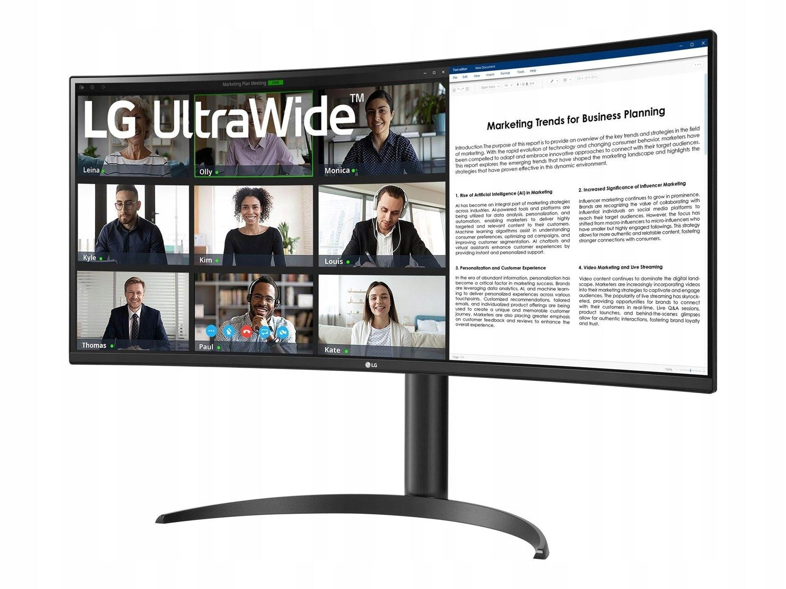 Monitor LG 34" 34WR55QK-B WQHD 21:9 prohnutý černý Brand LG