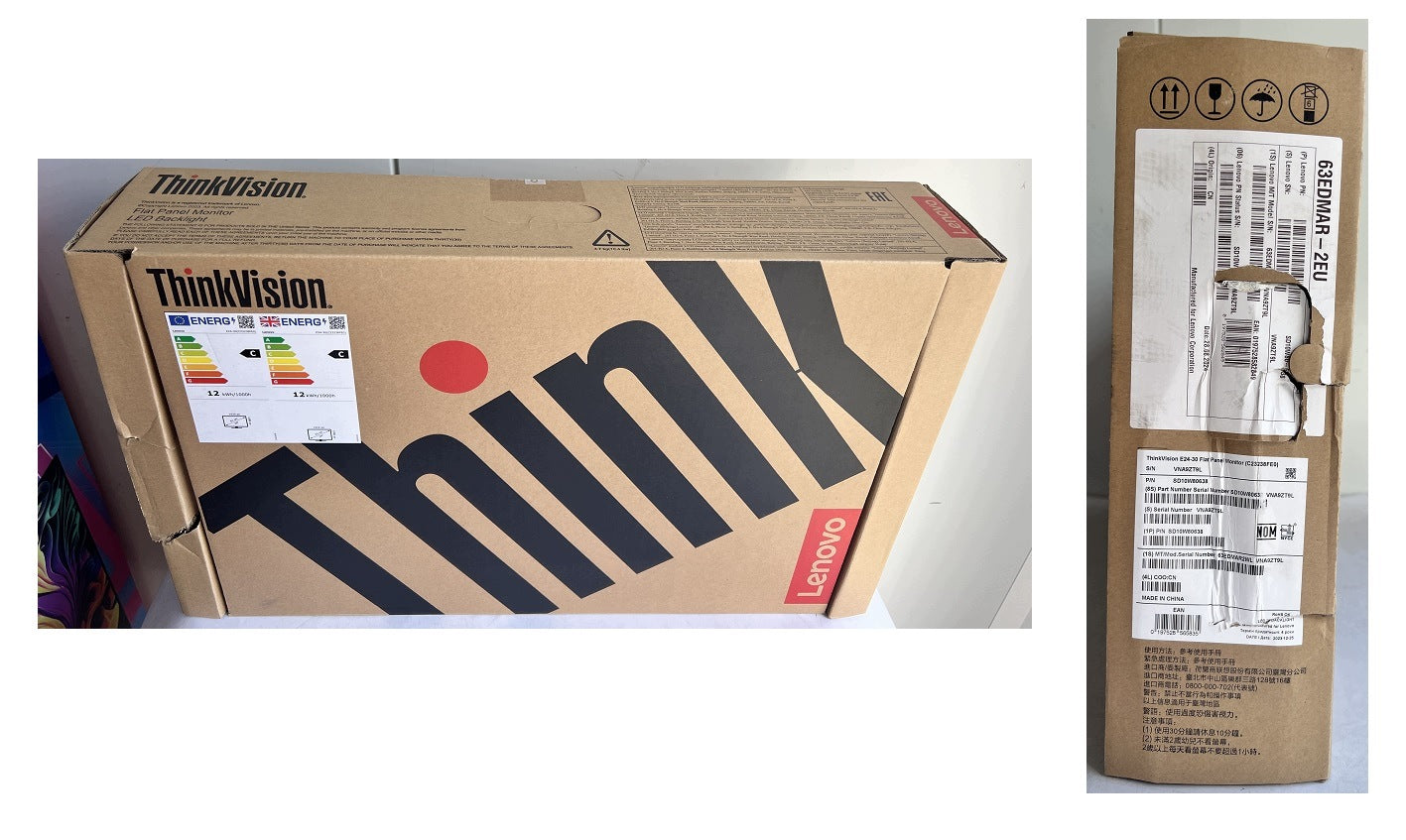 Monitor Lenovo ThinkVision 23.8 E24-30 FHD VGA HDMI DP Pivot 63EDMAR2EU Manufacturer code 63EDMAR2EU