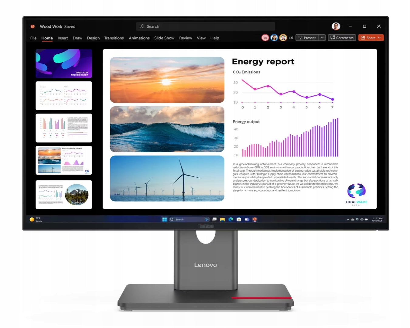 Monitor Lenovo ThinkVision P24Q-40 64B2GAT1EU 23.8" QHD HDMI Daisy Chain