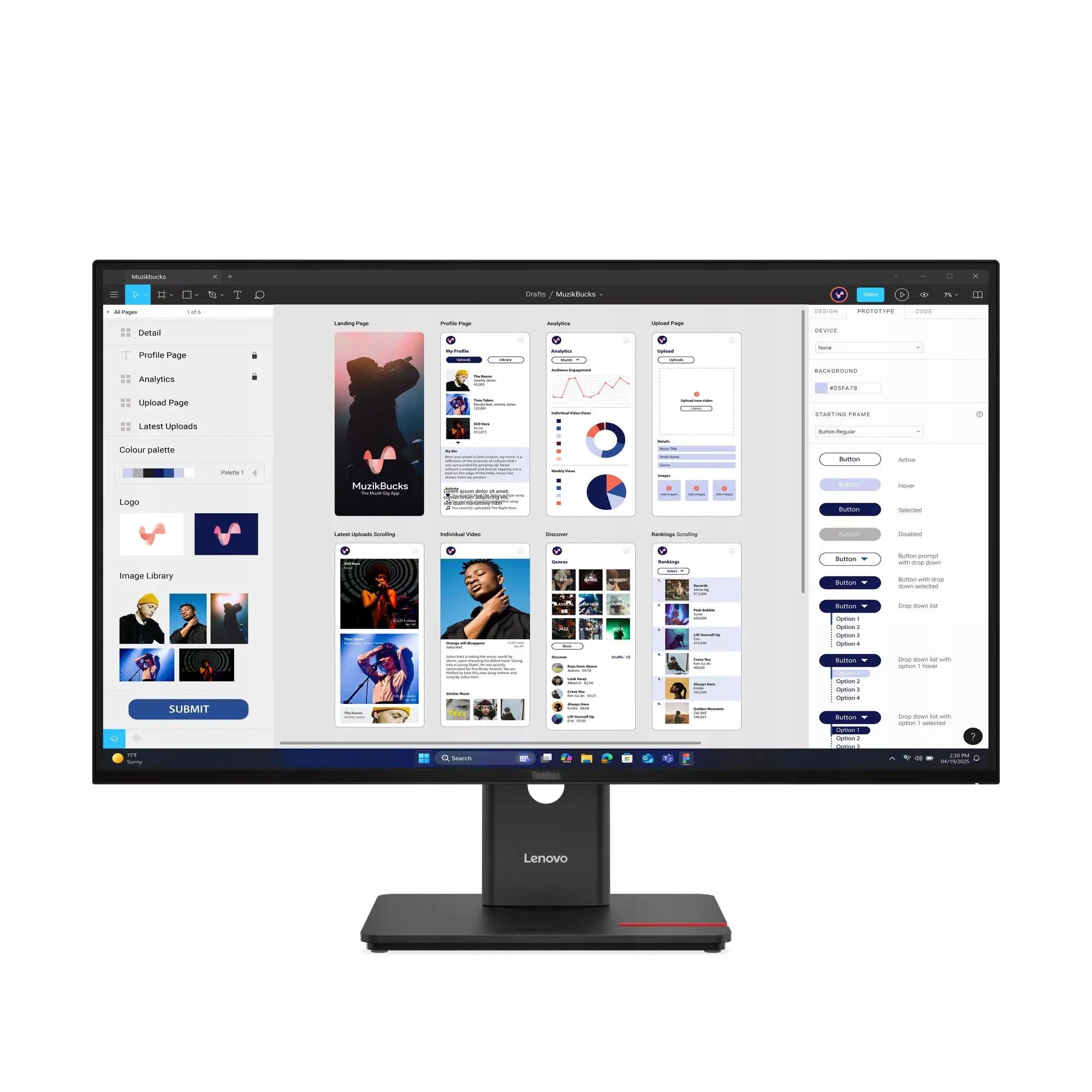 Monitor Lenovo ThinkVision T32UD-40 MC60 64B0ZAT1EU 31.5" 4K USB-C 100W