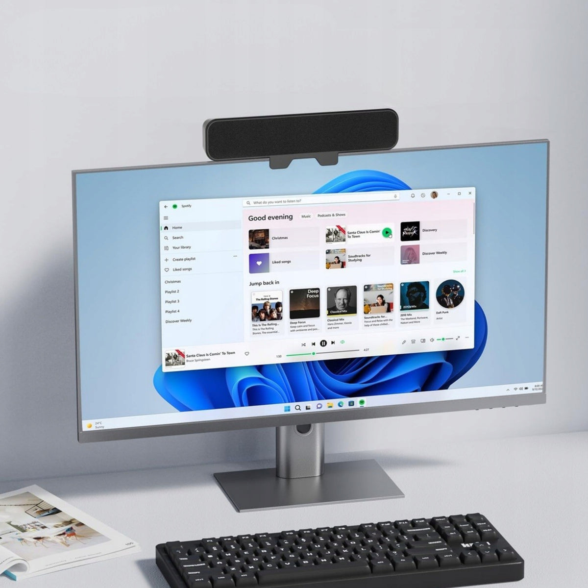 Monitor Speaker Soundbar PC Laptop 10W USB A/C Plug&Play Portable Manufacturer code Głośnik do Monitora Soundbar PC Laptop 10W
