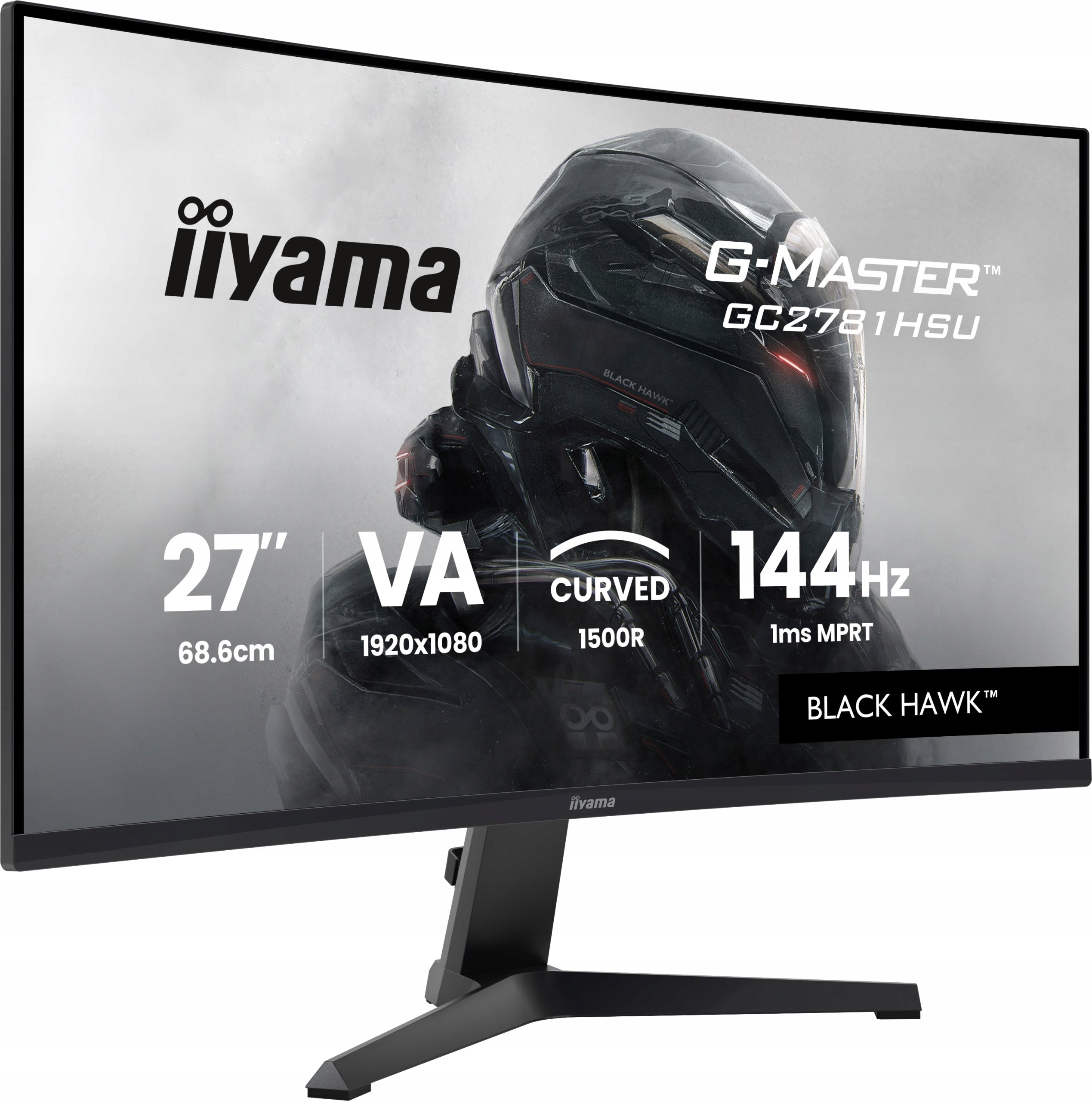 Monitor iiyama G-Master GC2781HSU-B1 27" Curved FHD VA 144Hz 1ms USB Hub Manufacturer code GC2781HSU-B1