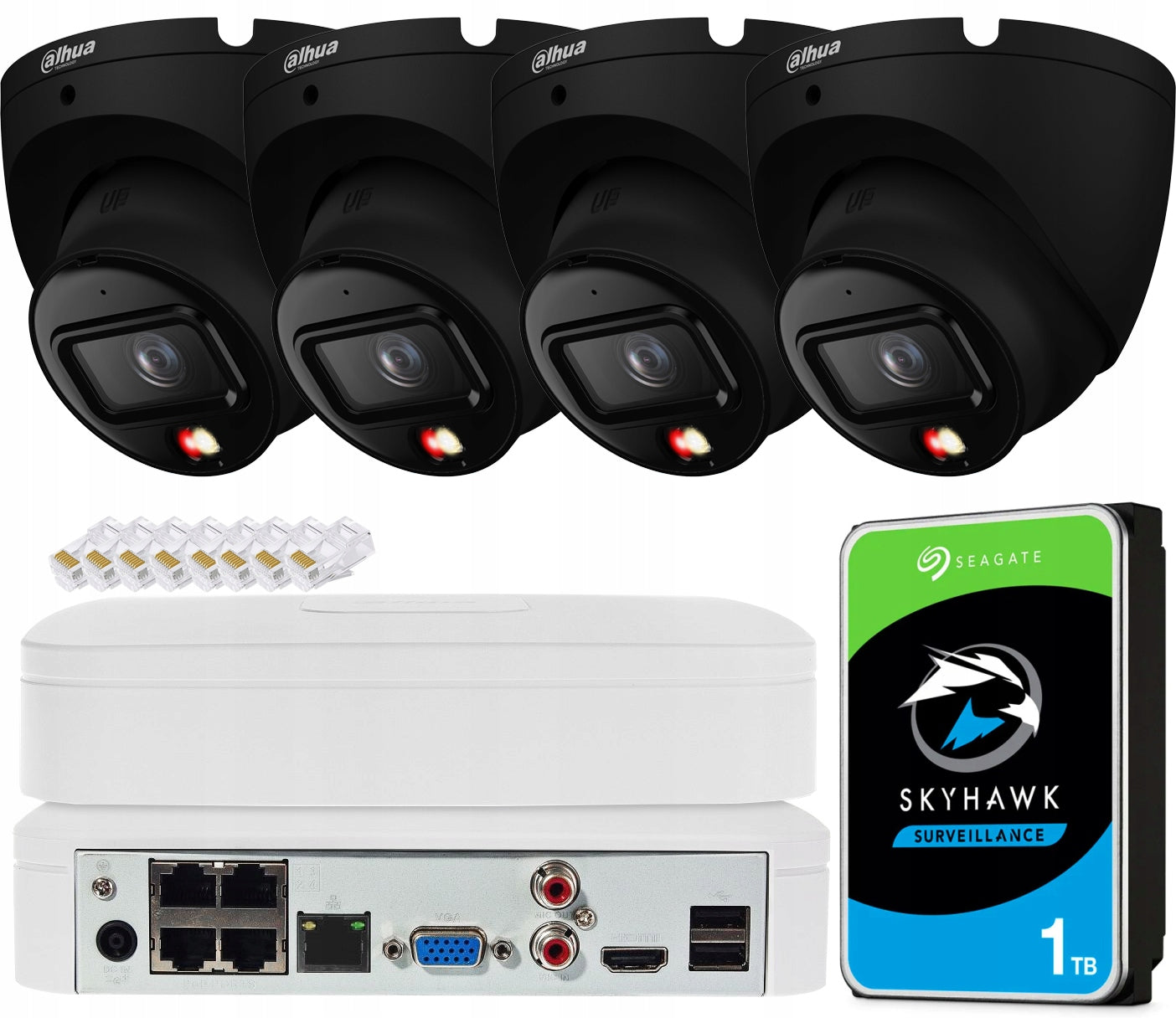 Monitoring Kit 4 Cameras 6Mpx DAHUA External FullColor SMD Detection