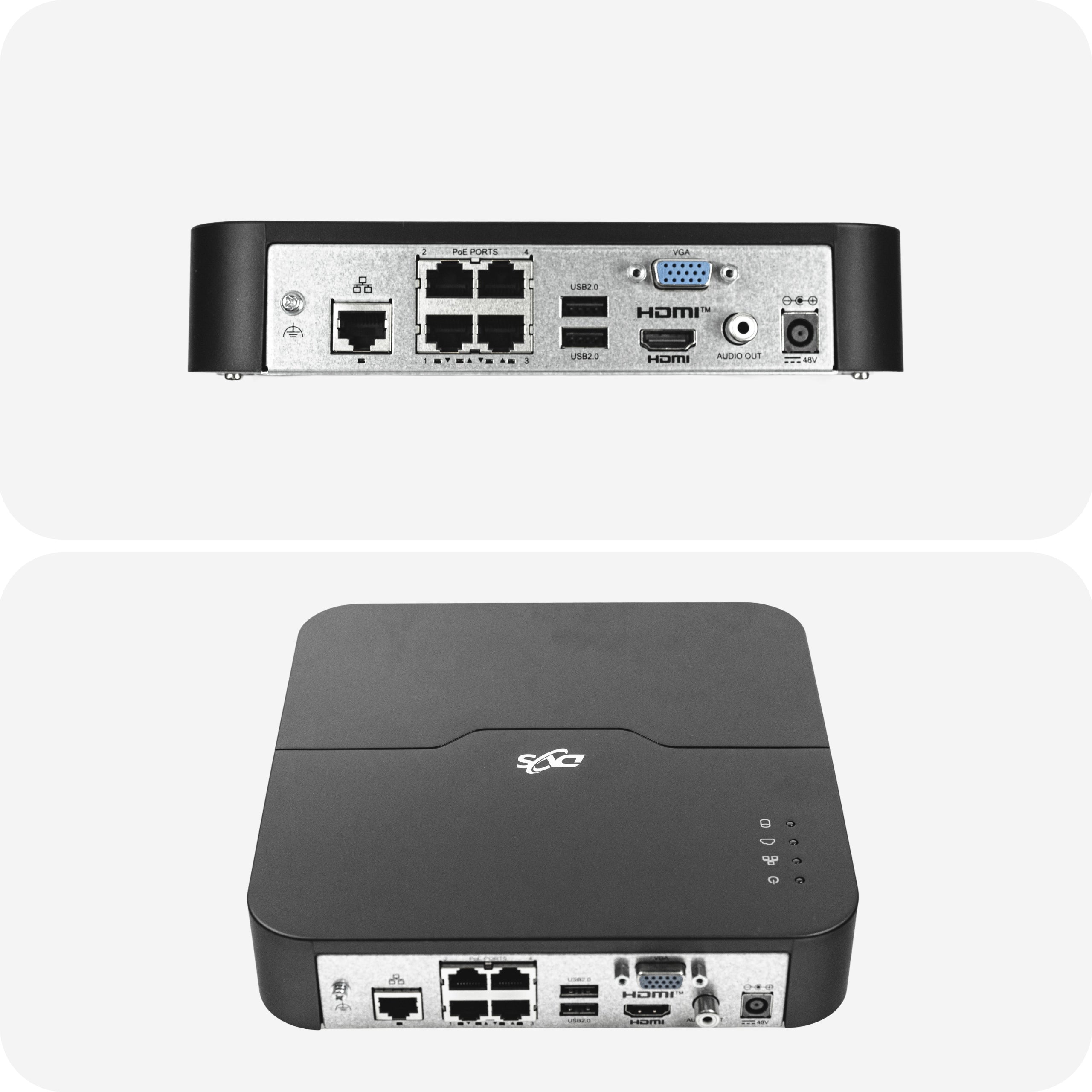 Monitoring kit 2 cameras IP PoE 5Mpx horn drive 1TB house property AI DVS Manufacturer code DVS-NVR0401-U8-PoE+2x DVS-MP5028UT-IP IP POE