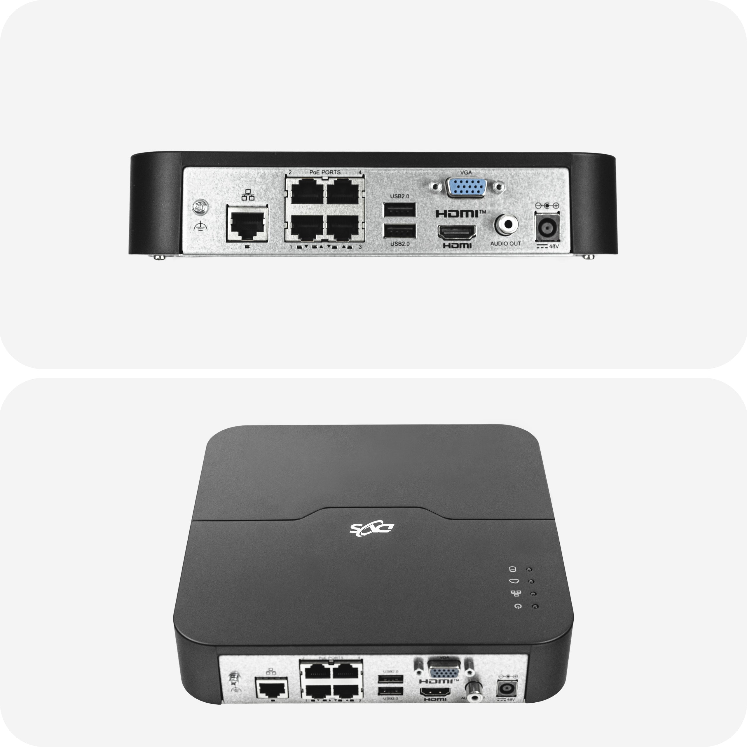Monitoring kit 4 dome cameras black IP PoE 5Mpx house plot DVS Manufacturer code DVS-NVR0401-U8-PoE+4xDVS-MP5028UDS-IP DVS