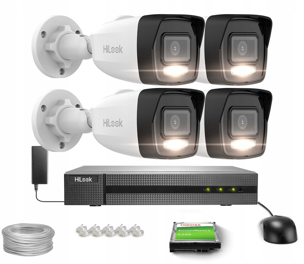 Monitoring kit 4x IPCAM-B6-30DL 1x NVR-4CH-5MP/4P 6Mpx