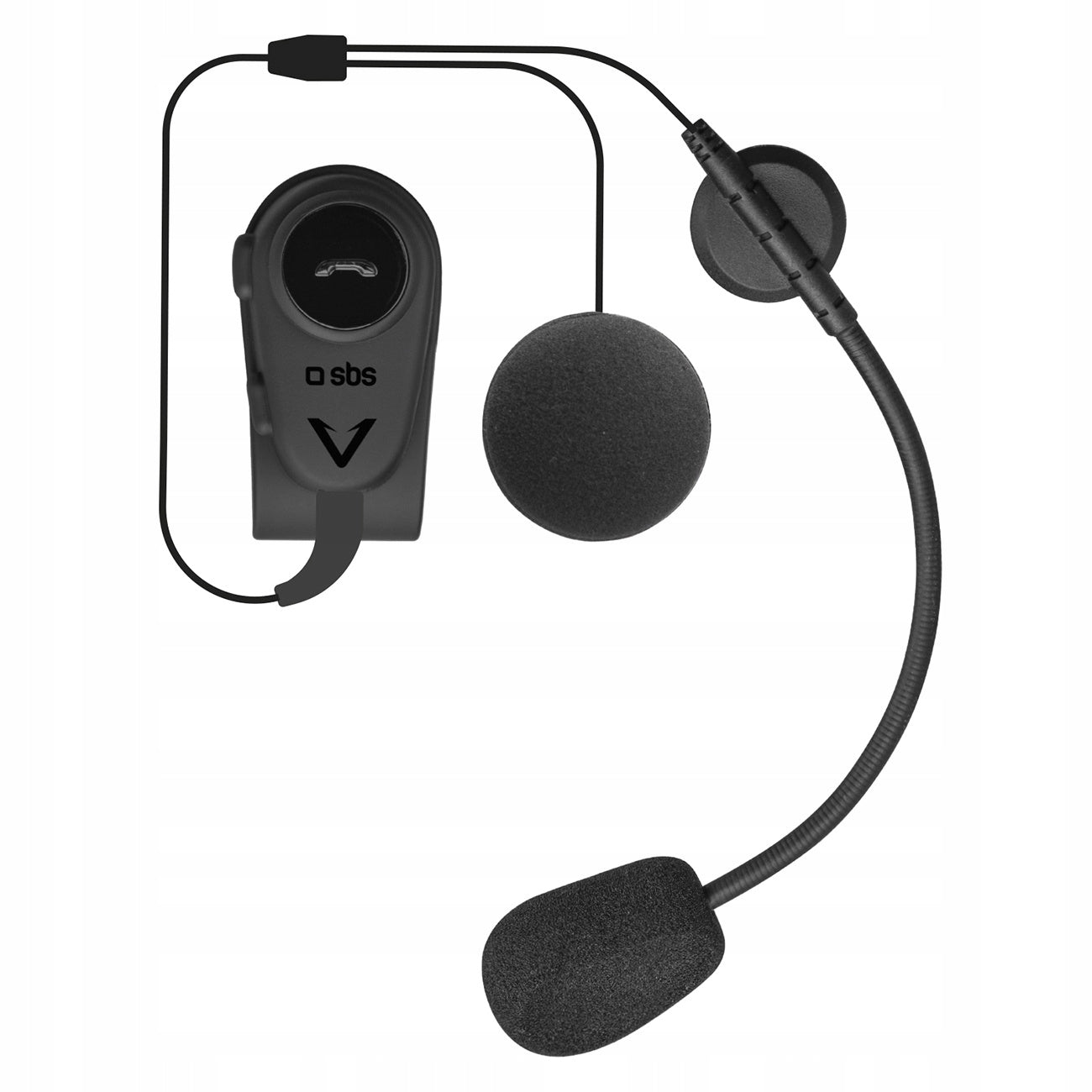 Mono Wireless Headset for Motorcycle Helmet - Black