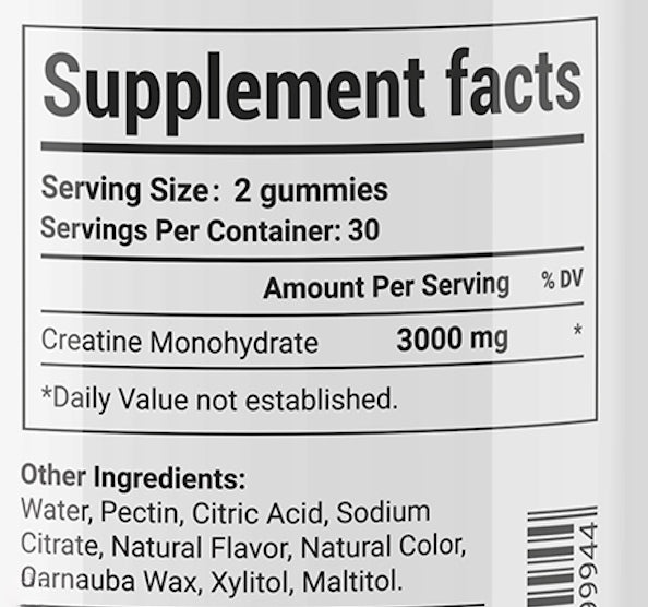 Monohydrat Kreatyny Bel Tono 3000 mg, 60 Gummies (Blueberry) Expiration date at least 1 year from the date of purchase