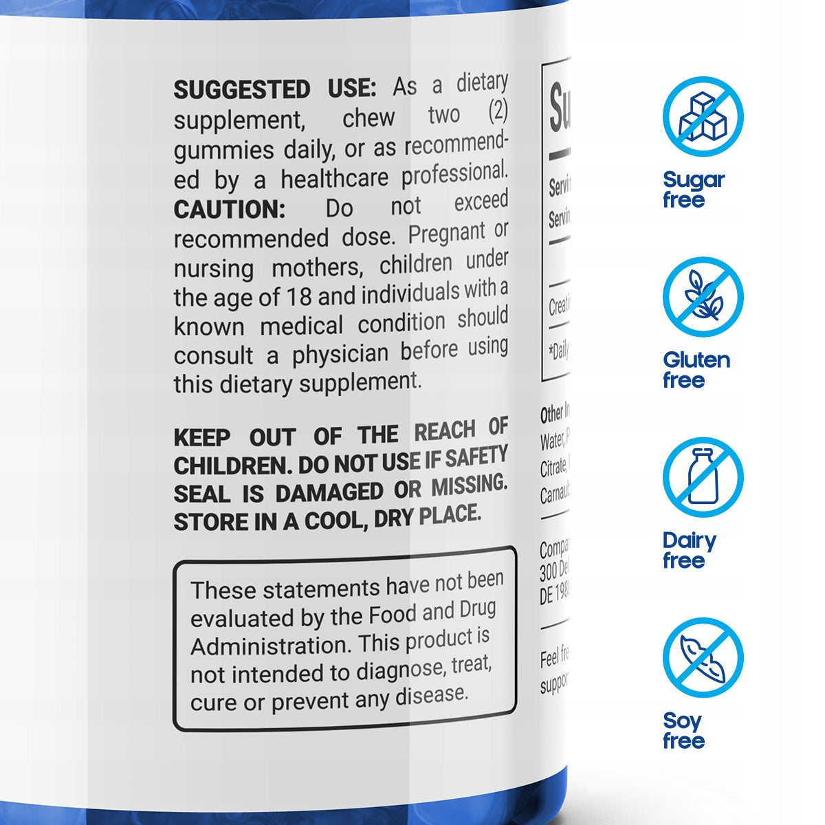 Monohydrat Kreatyny Bel Tono 3000 mg, 60 Gummies (Blueberry) Packaging status original