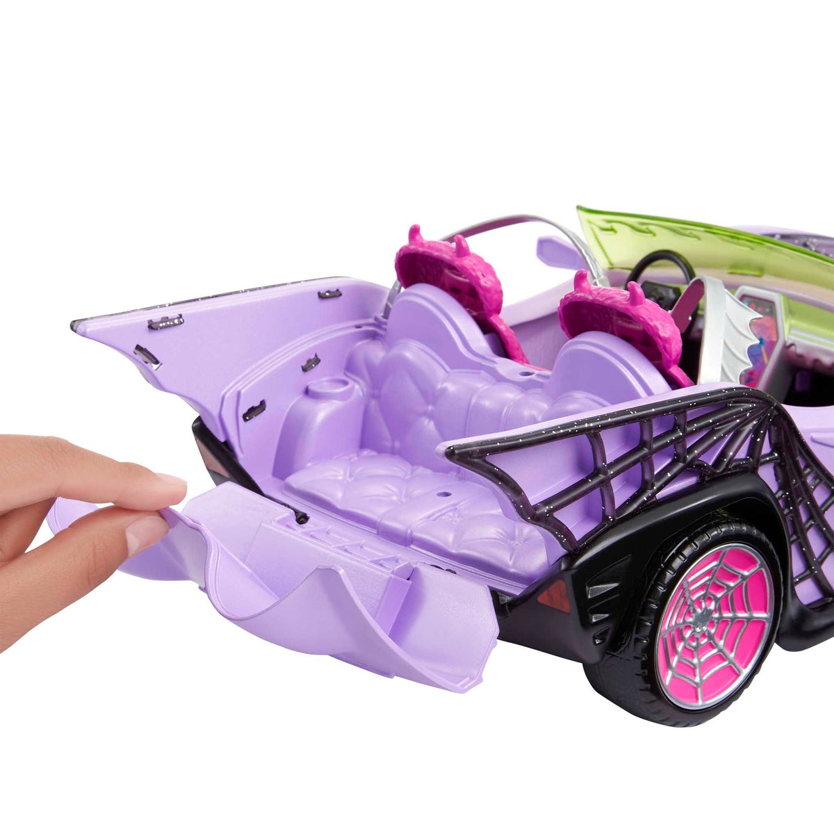 Monster High purple convertible with spider web auto accessories for doll Packaging status original