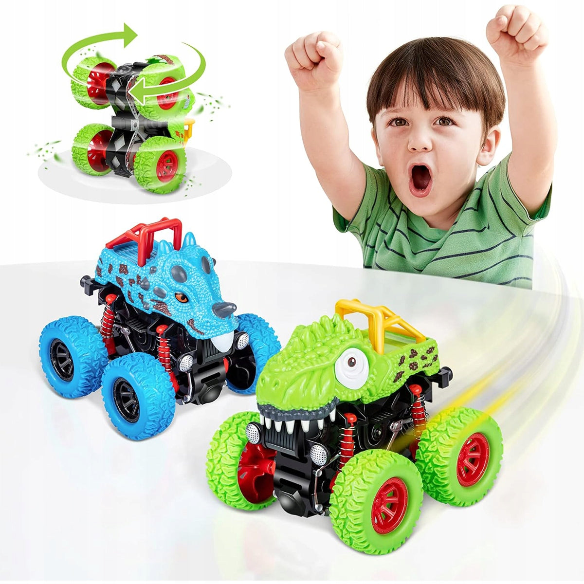 Monster Truck Kit with 360° Rotating Inertial Car, Gift Packaging status original