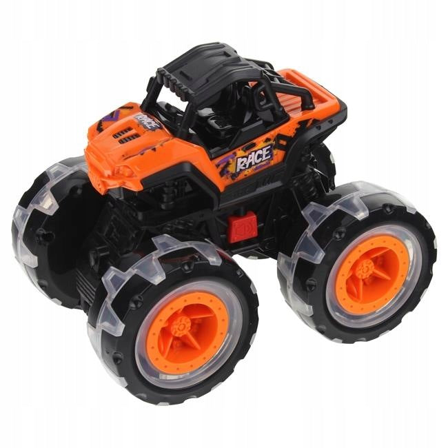 Monster Truck Off-Road Car Jeep Auto Off Road Sound Light - Pomarań Material plastic